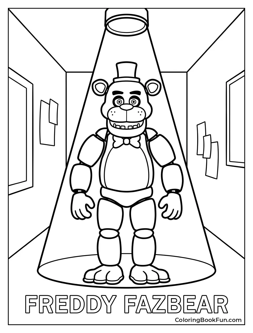 Freddy Lit by Flashlight Beam