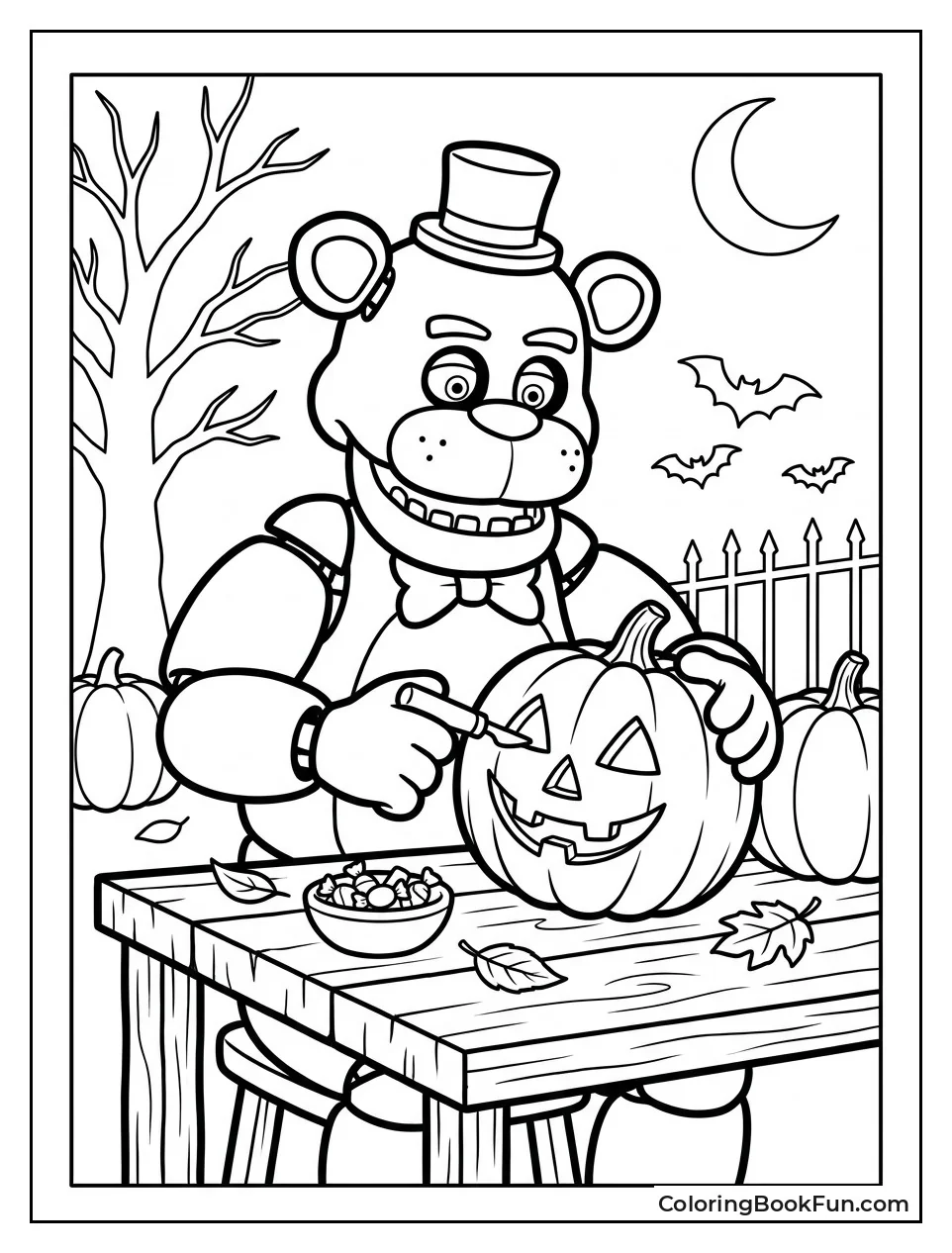 Freddy Carving Halloween Pumpkin
