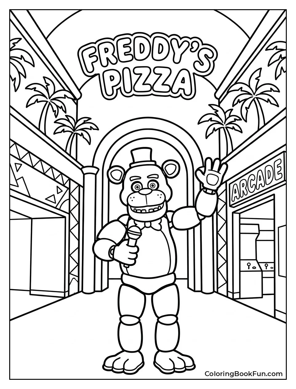 Mega Pizzaplex Entrance with Neon
