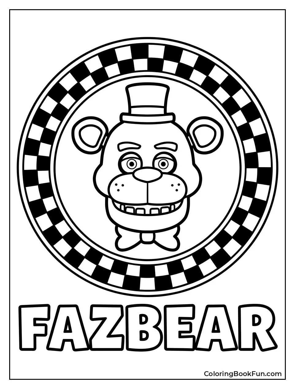 Fazbear Logo with Checkered Border