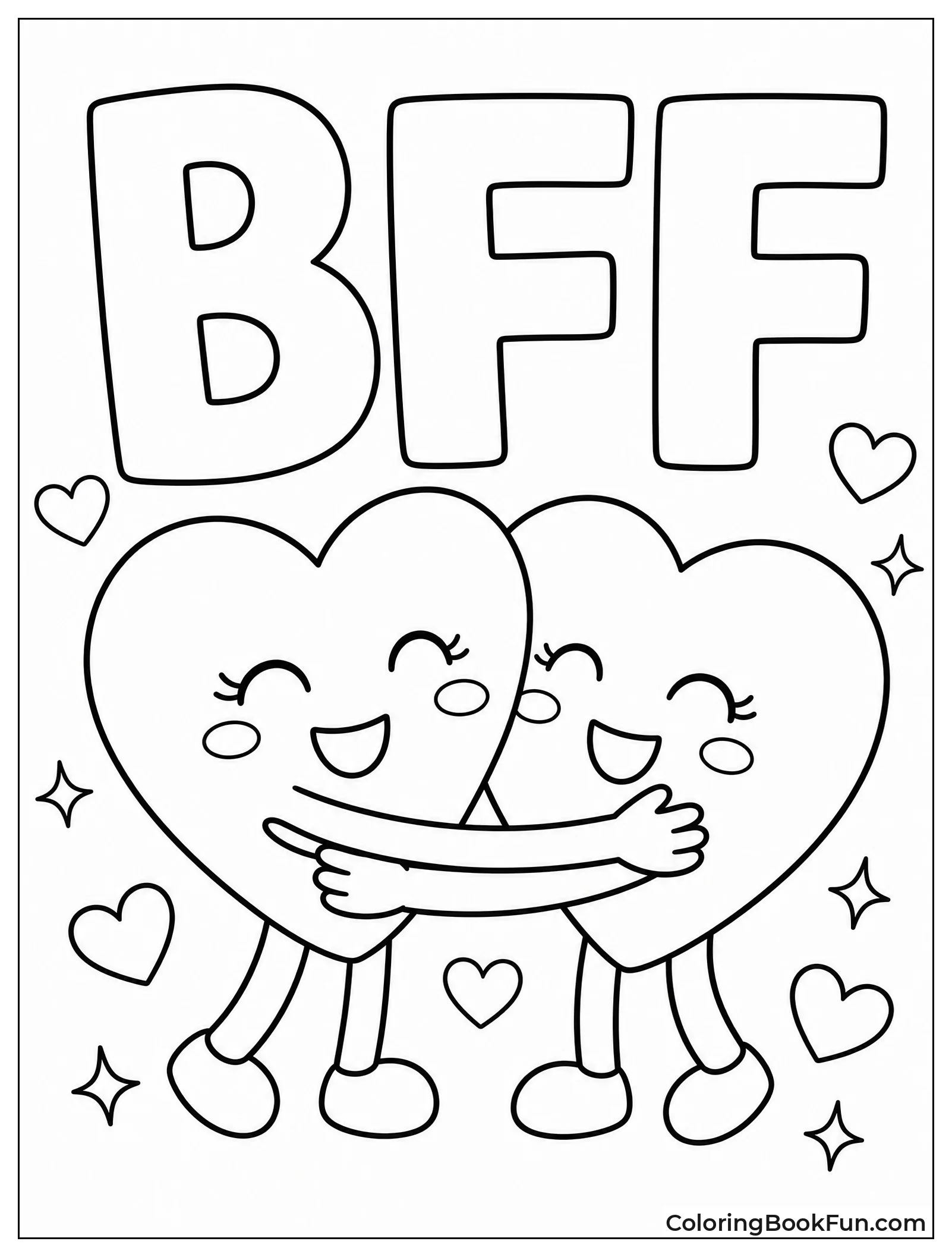 Heart Friends Giving Big Hug