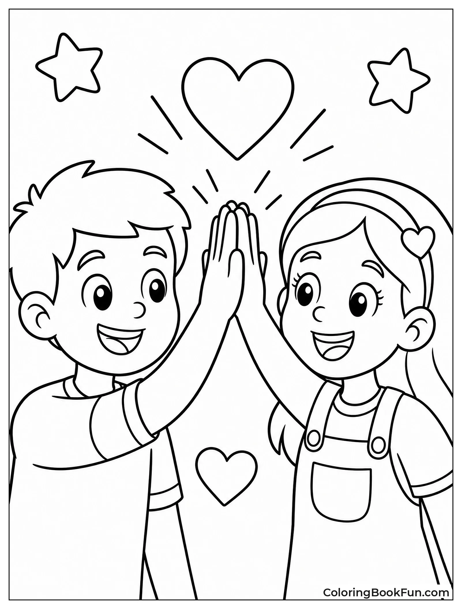 Friends Giving High Five