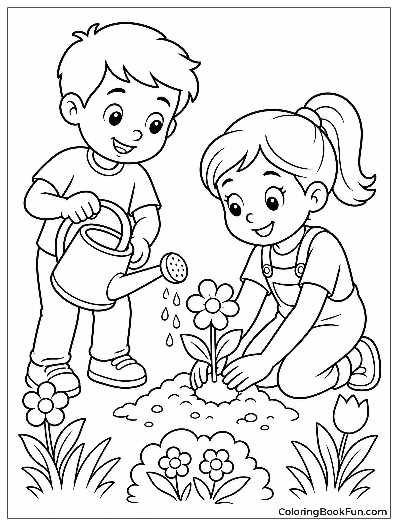 Friends Helping in the Garden