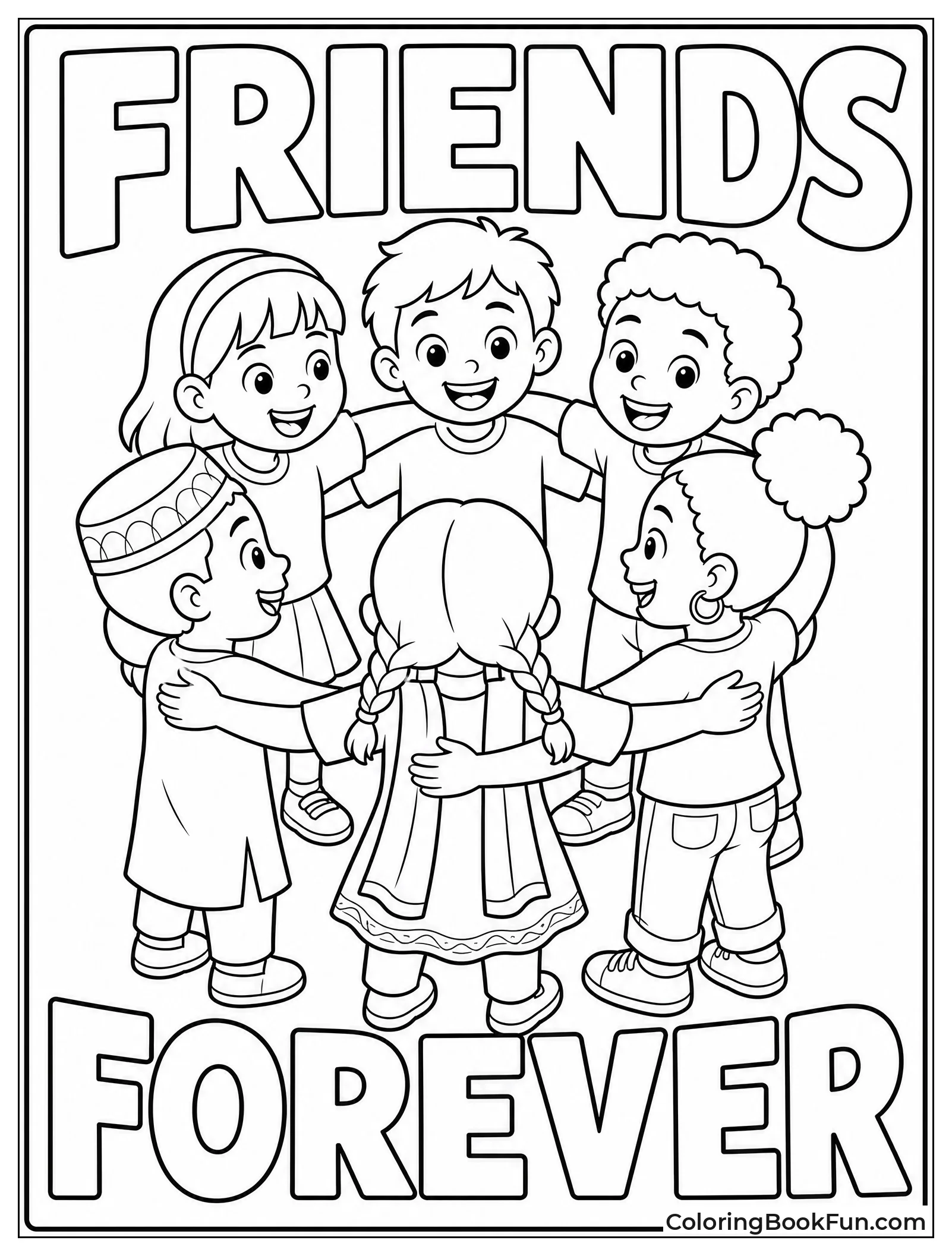 Friends Standing in Big Circle