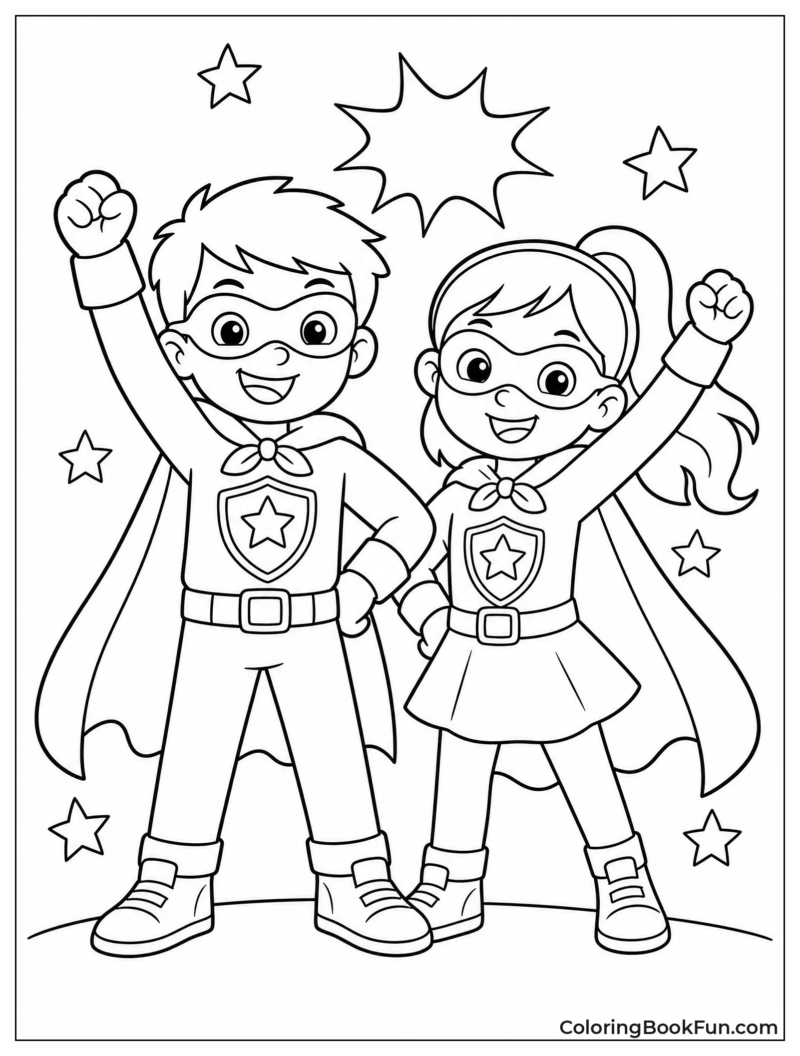 Friends in Matching Superhero Costumes