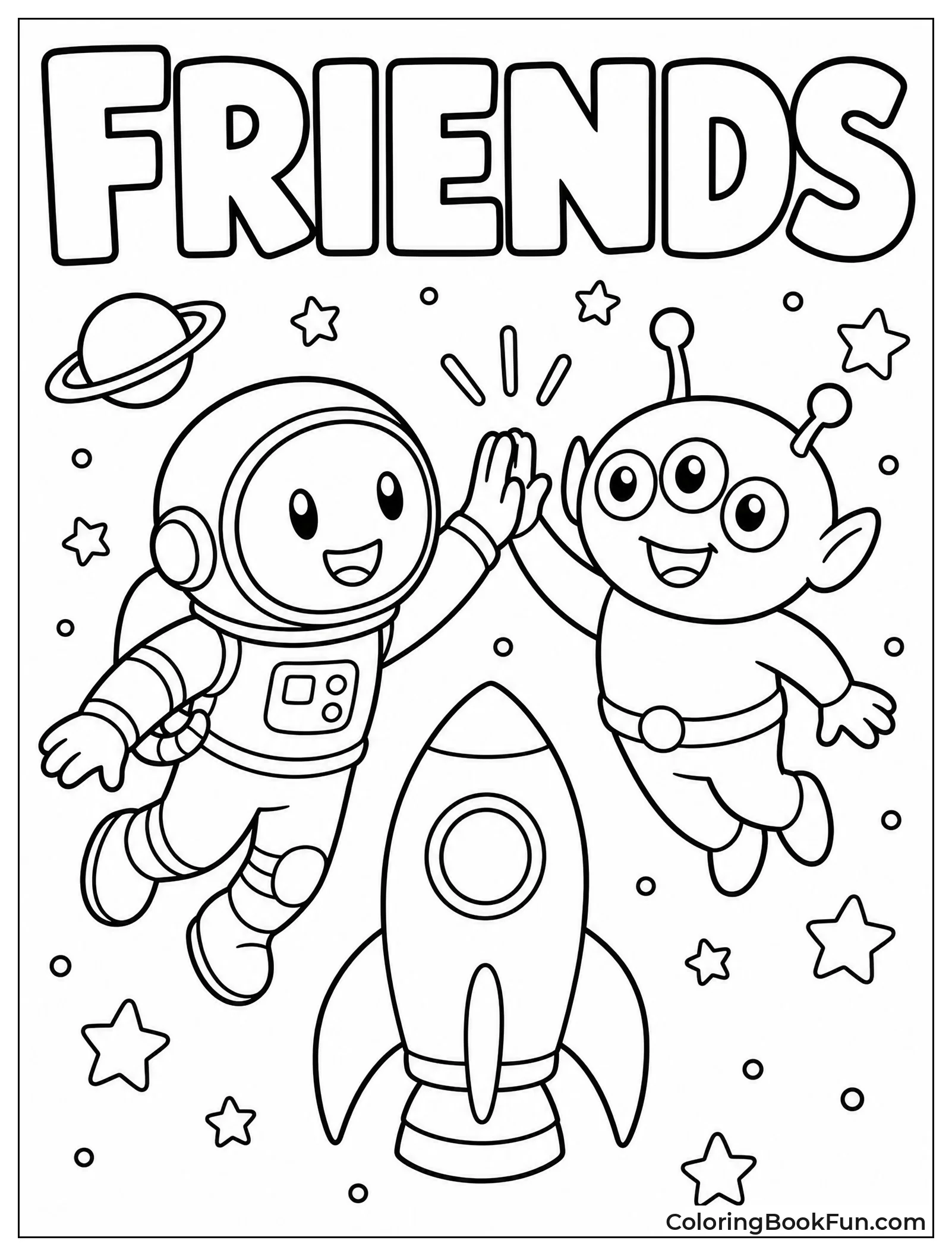 Astronaut High Fiving Alien Friend