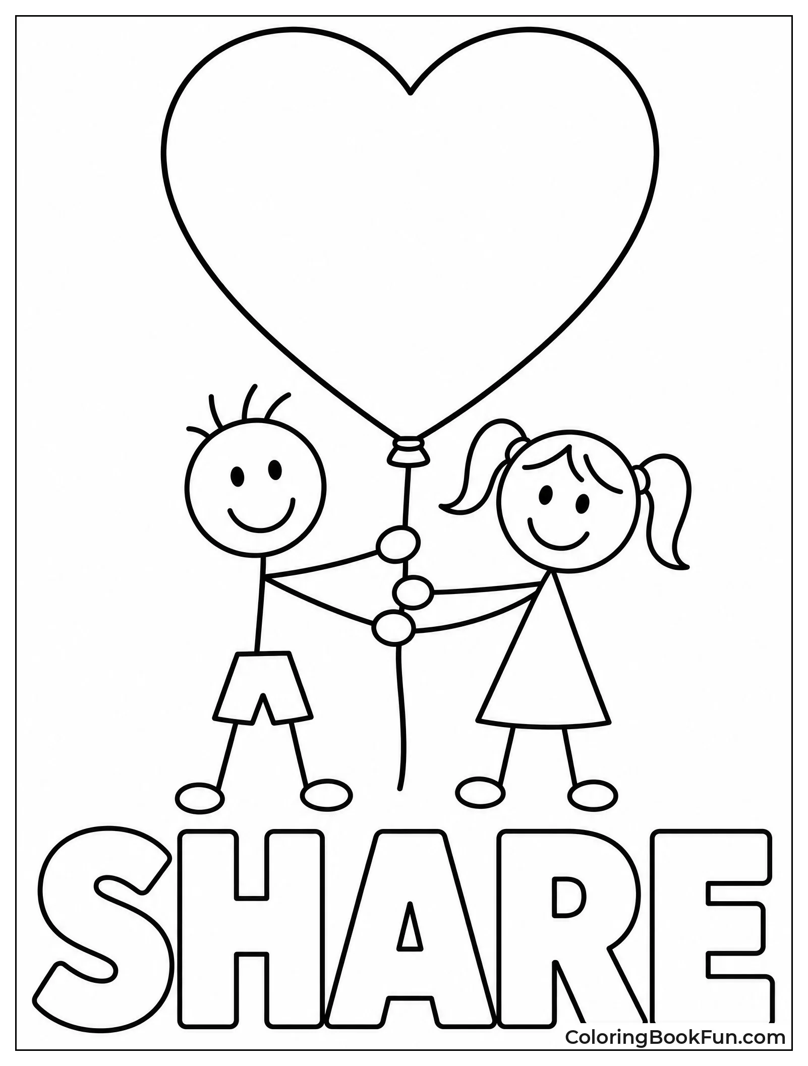 Stick Figures with Big Balloon