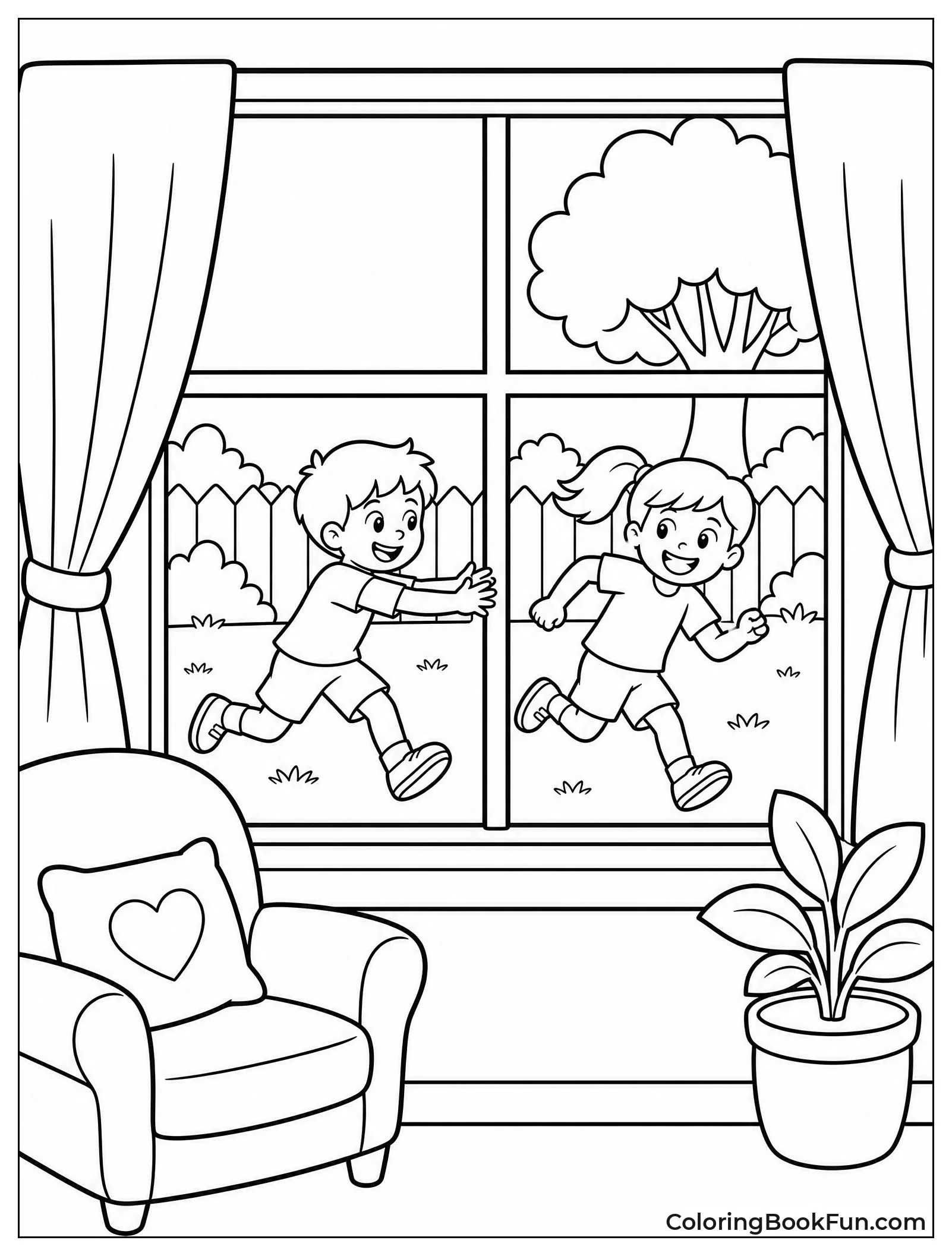 Watching Friends Play from Window