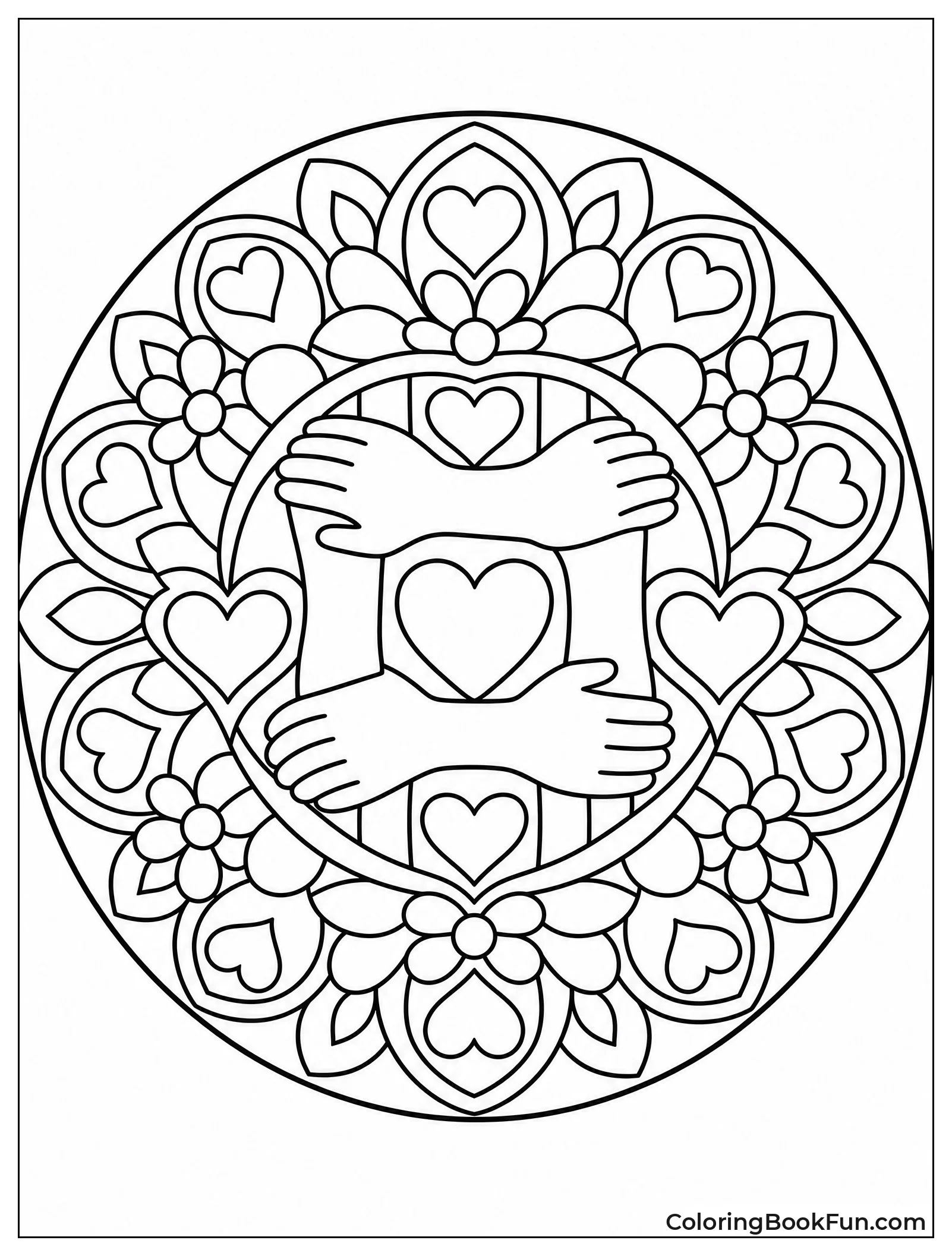 Mandala With Hearts and Hands