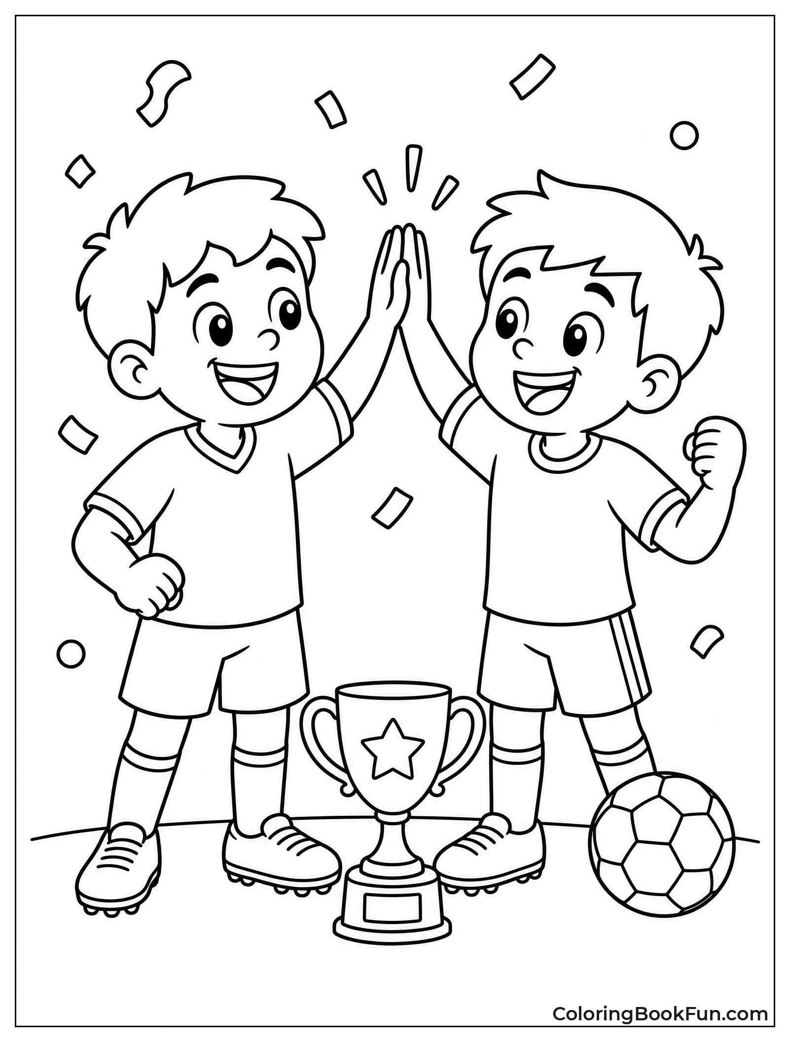 Friends Giving High Five After Winning