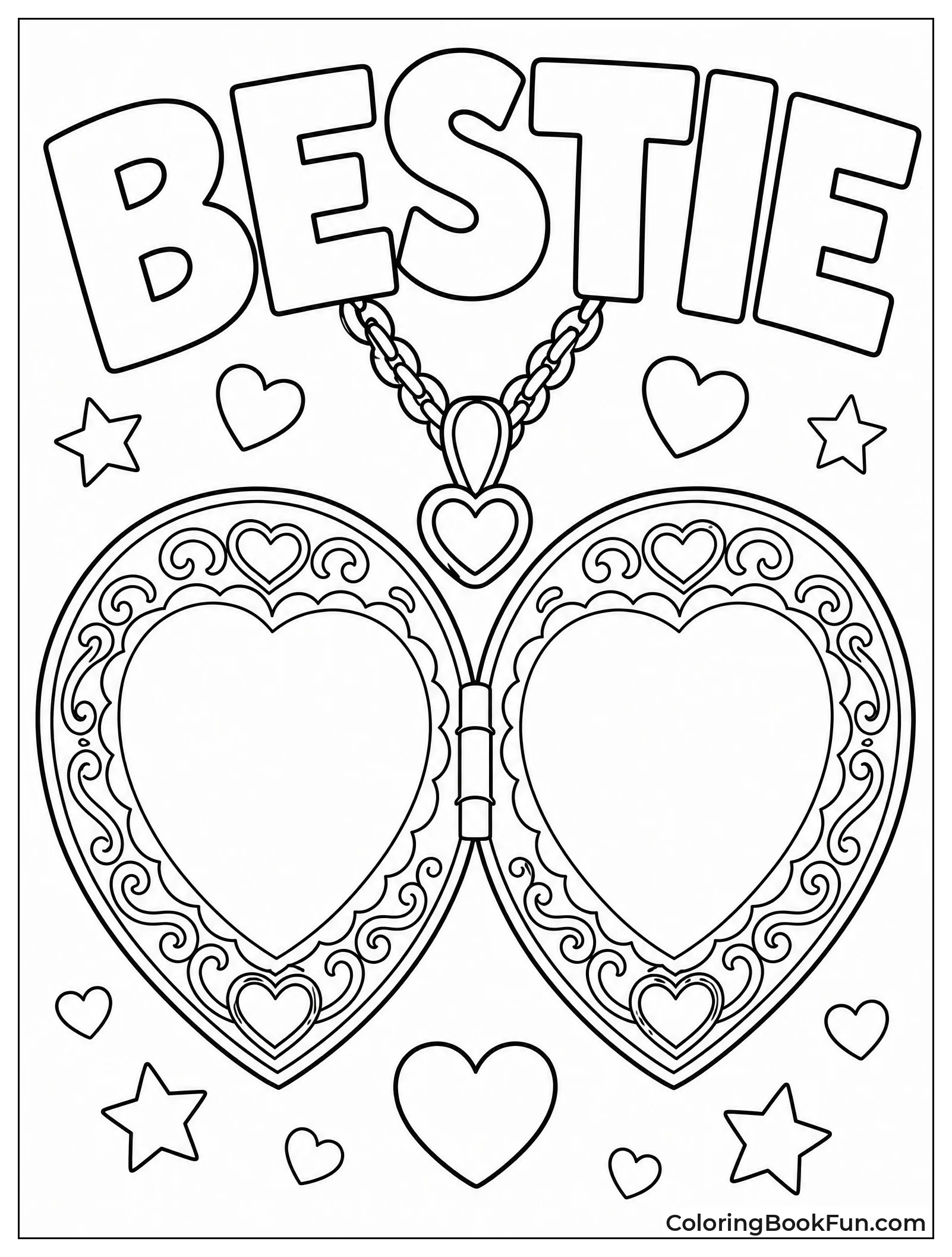 Friendship Locket with Empty Frames