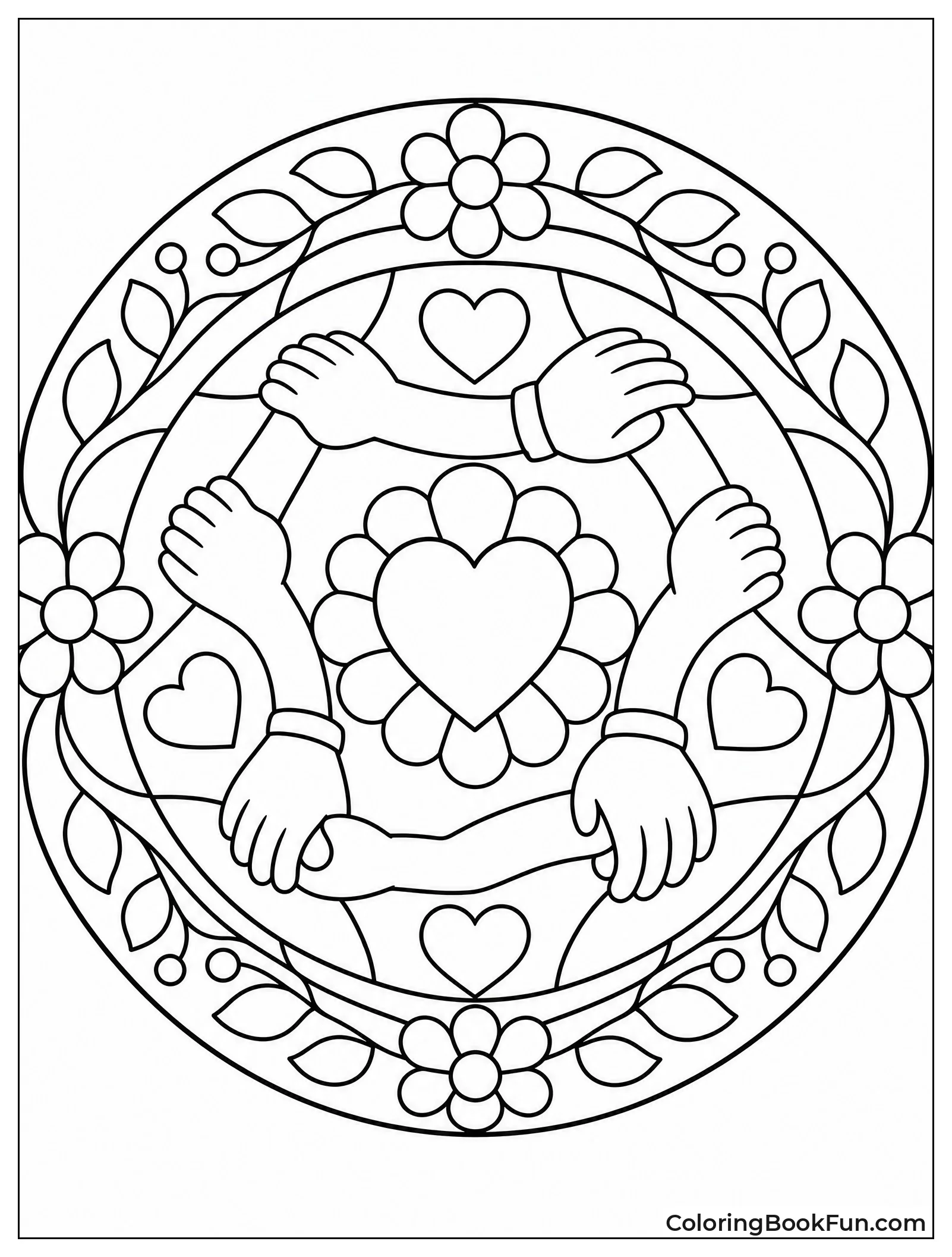 Friendship Mandala with Hearts