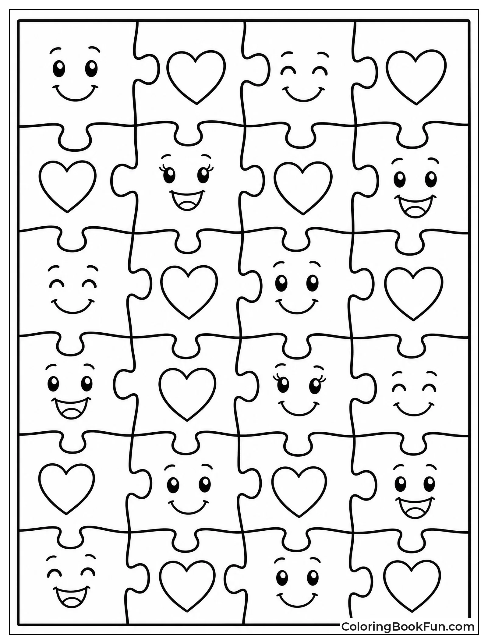 Puzzle Pieces With Friendly Faces