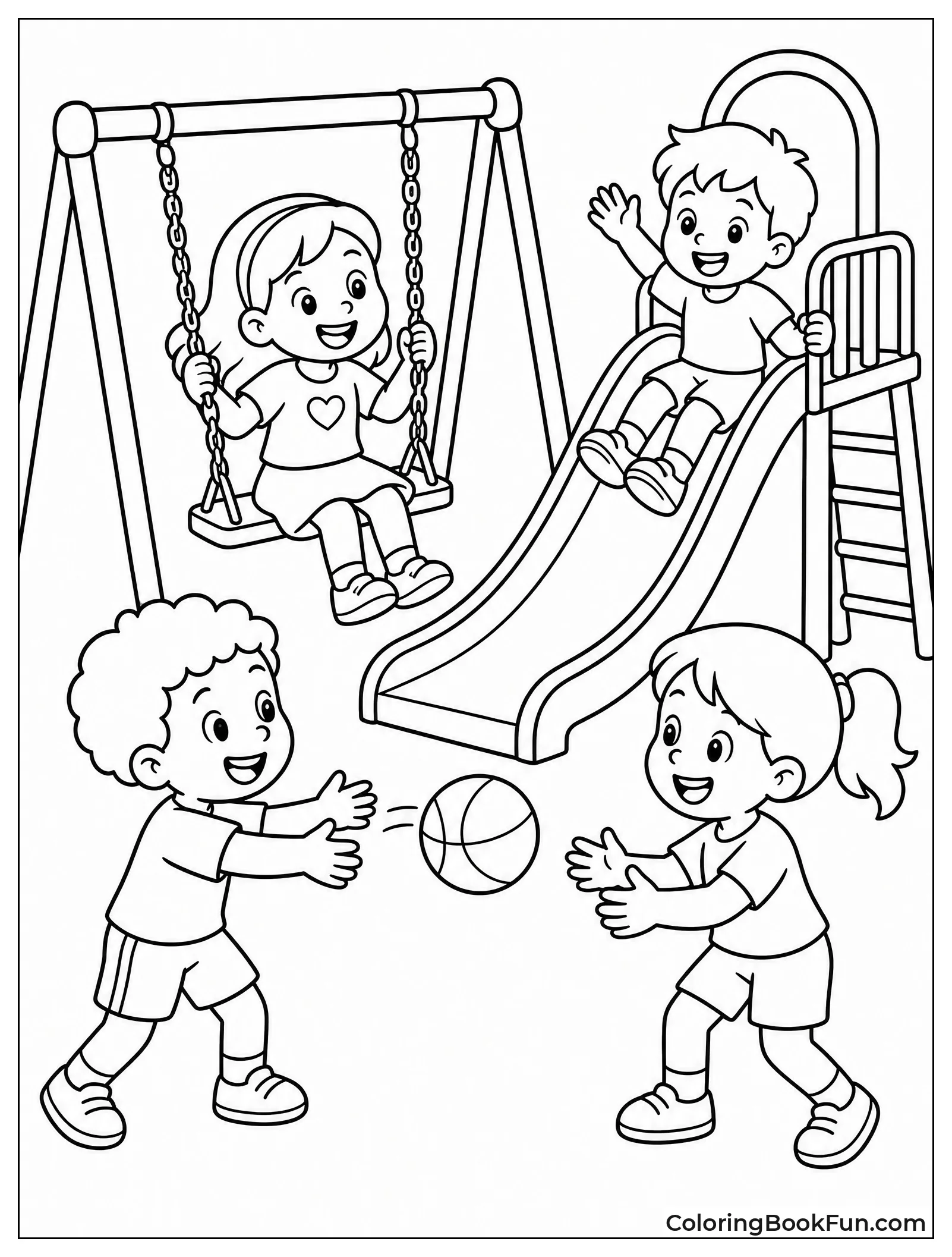 Kids Playing on School Playground