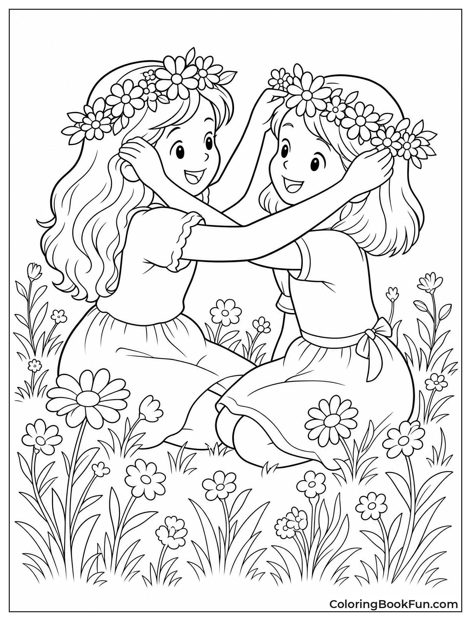 Friends Making Flower Crowns