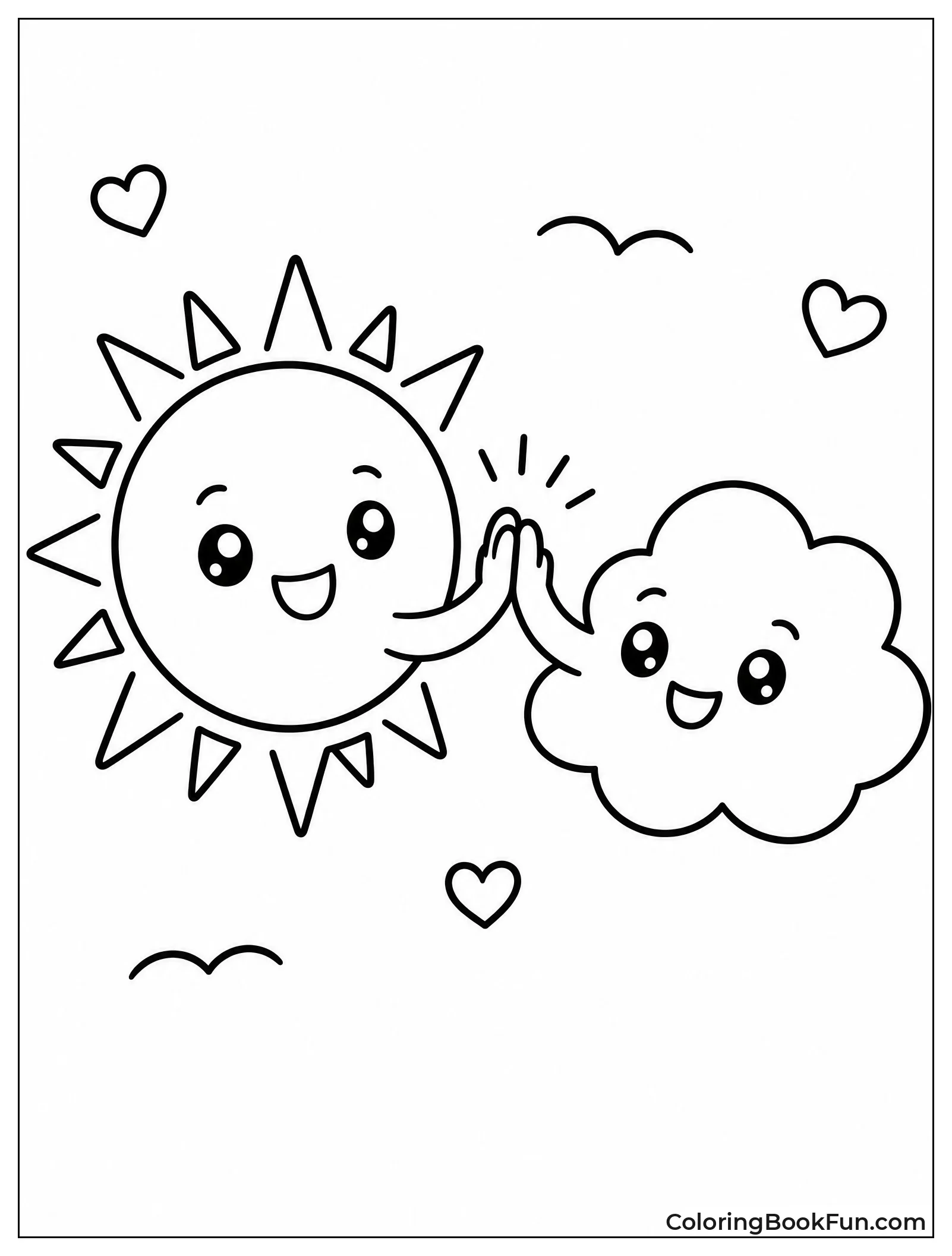 Sun and Cloud Giving High Five