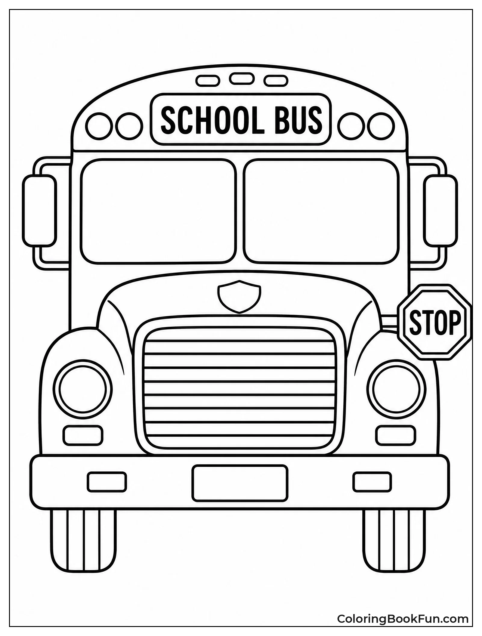 Front View Of School Bus