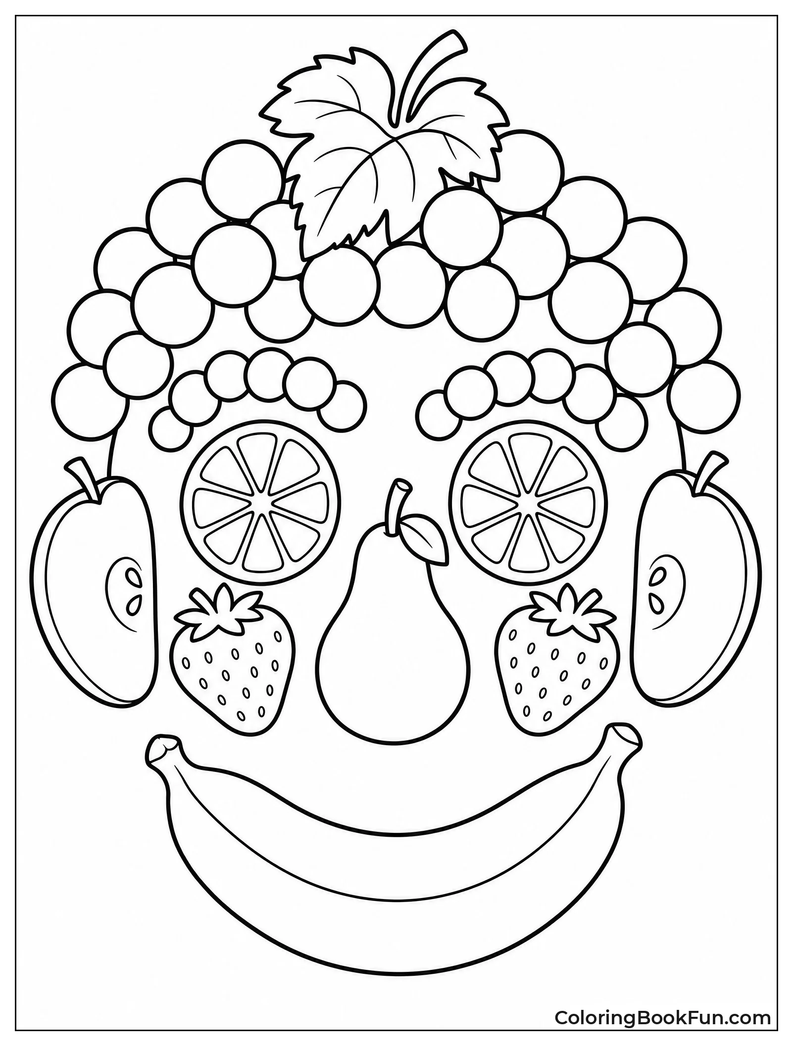 Funny Face Made of Fruits