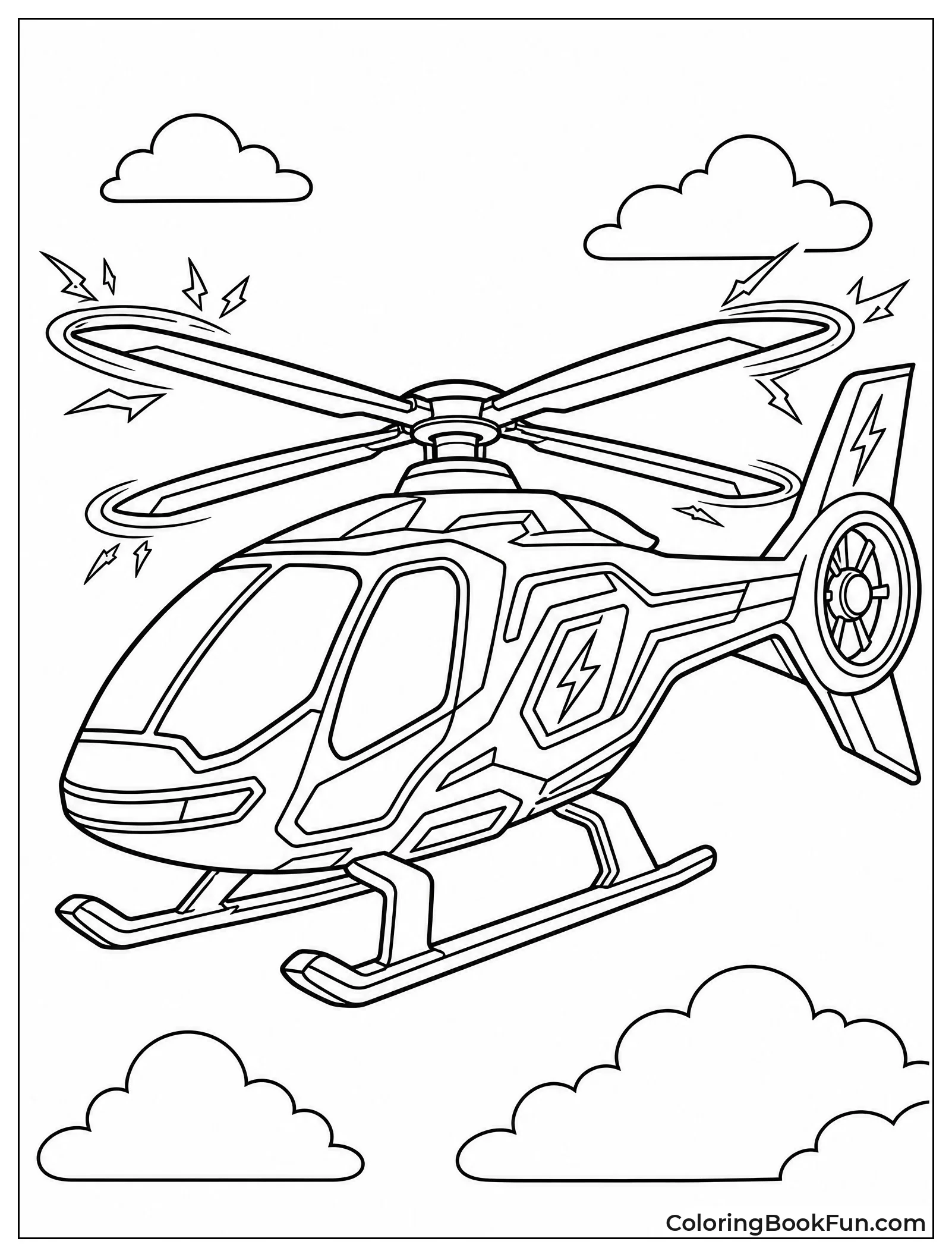 Futuristic Helicopter with Glowing Lights
