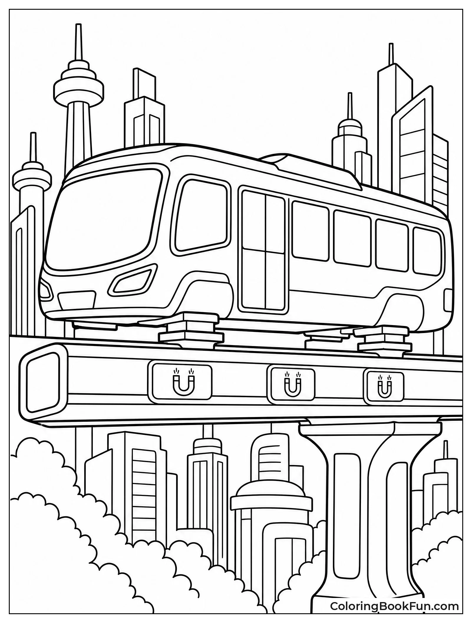 Sky Bus Glides Above City