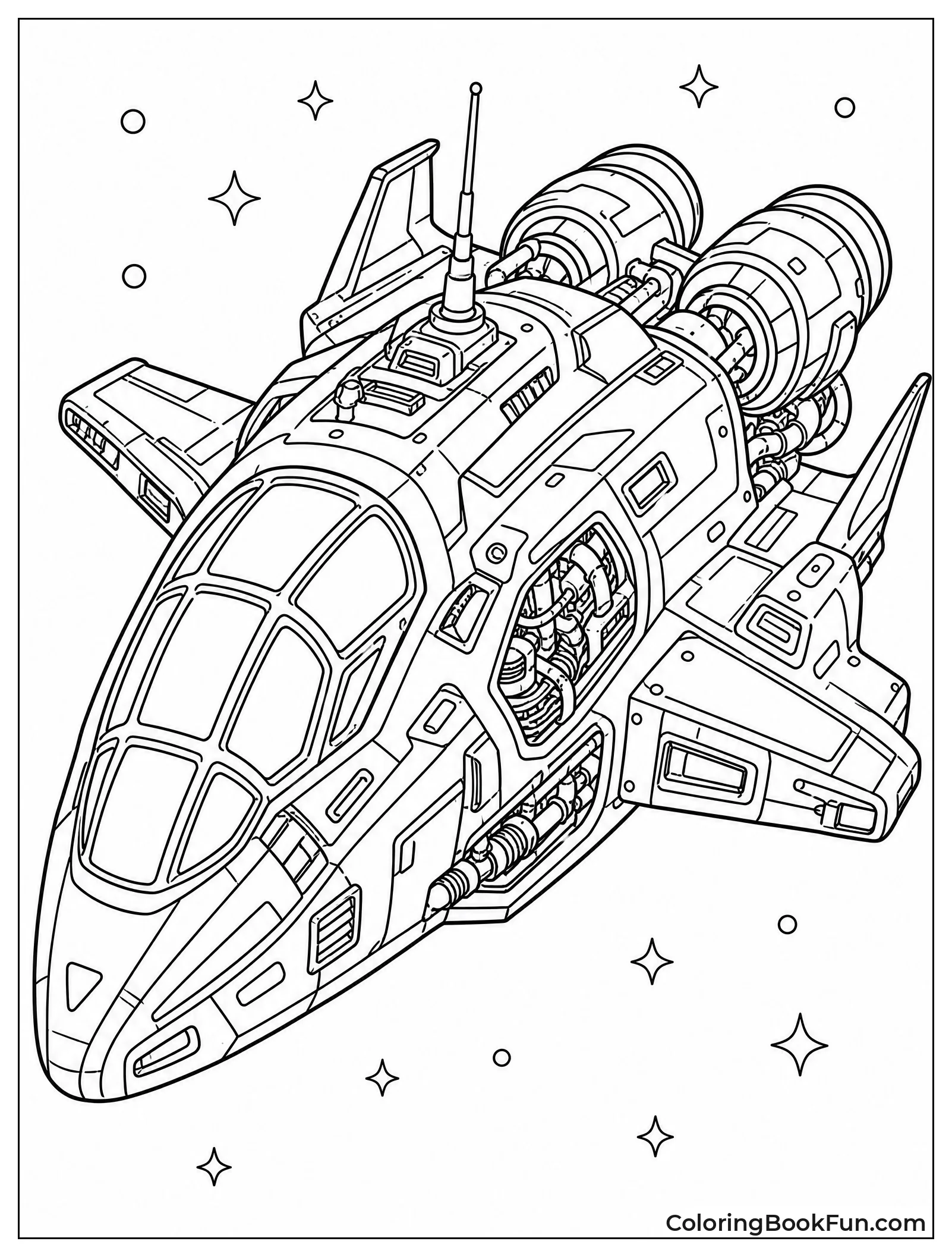 Close Up of Futuristic Spaceship