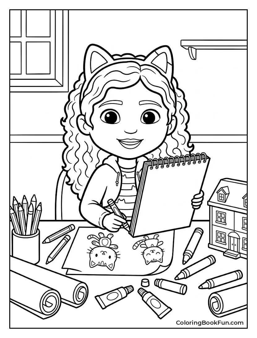 Gabby Creates Dollhouse Adventures with Art