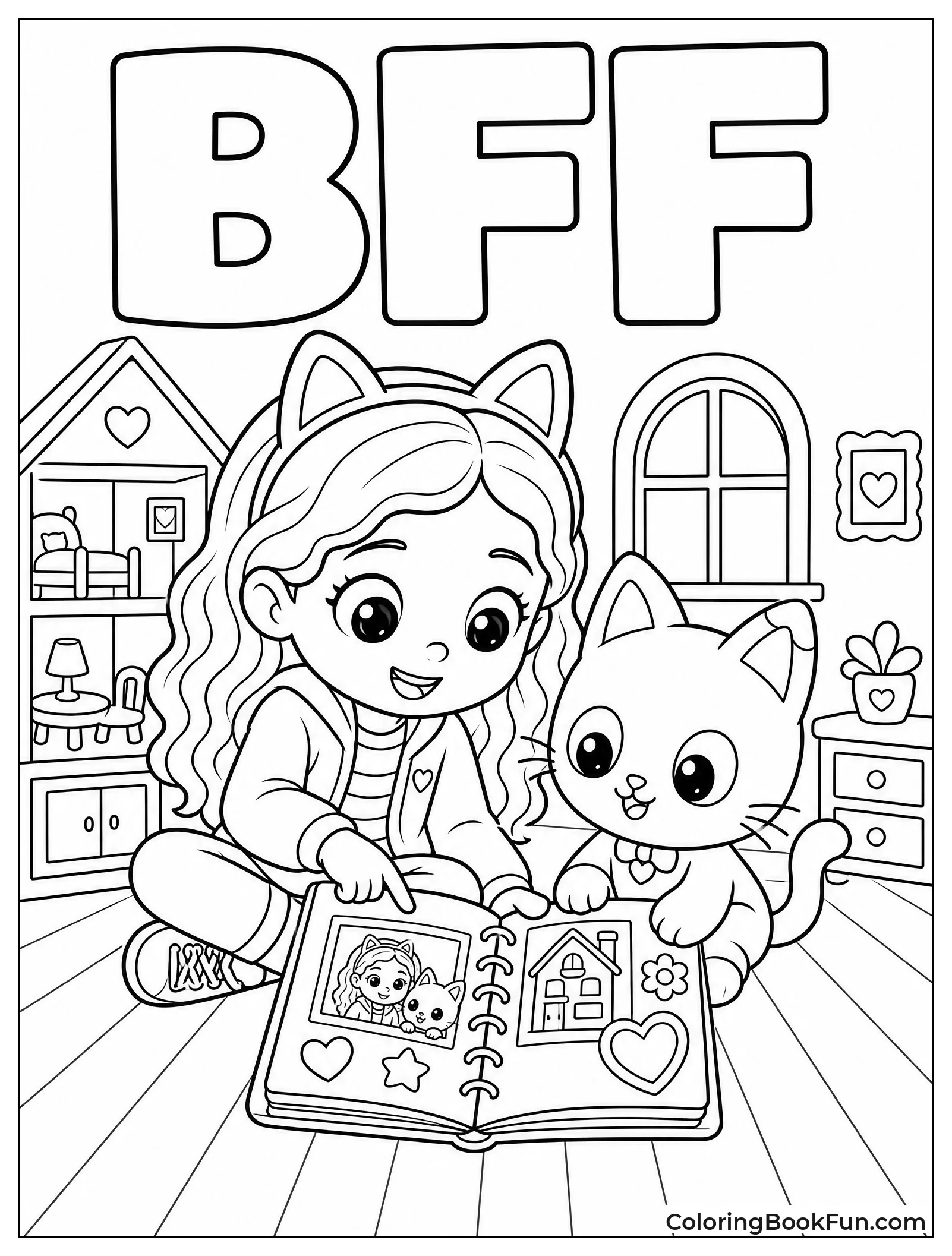 Gabby and Pandy Look at Scrapbook