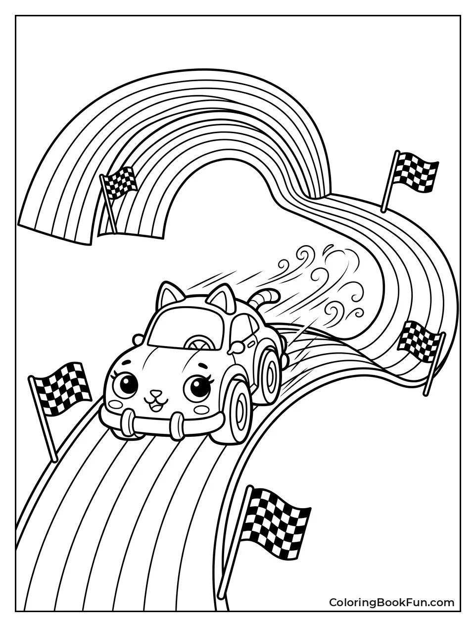 Carlita Races on Rainbow Track