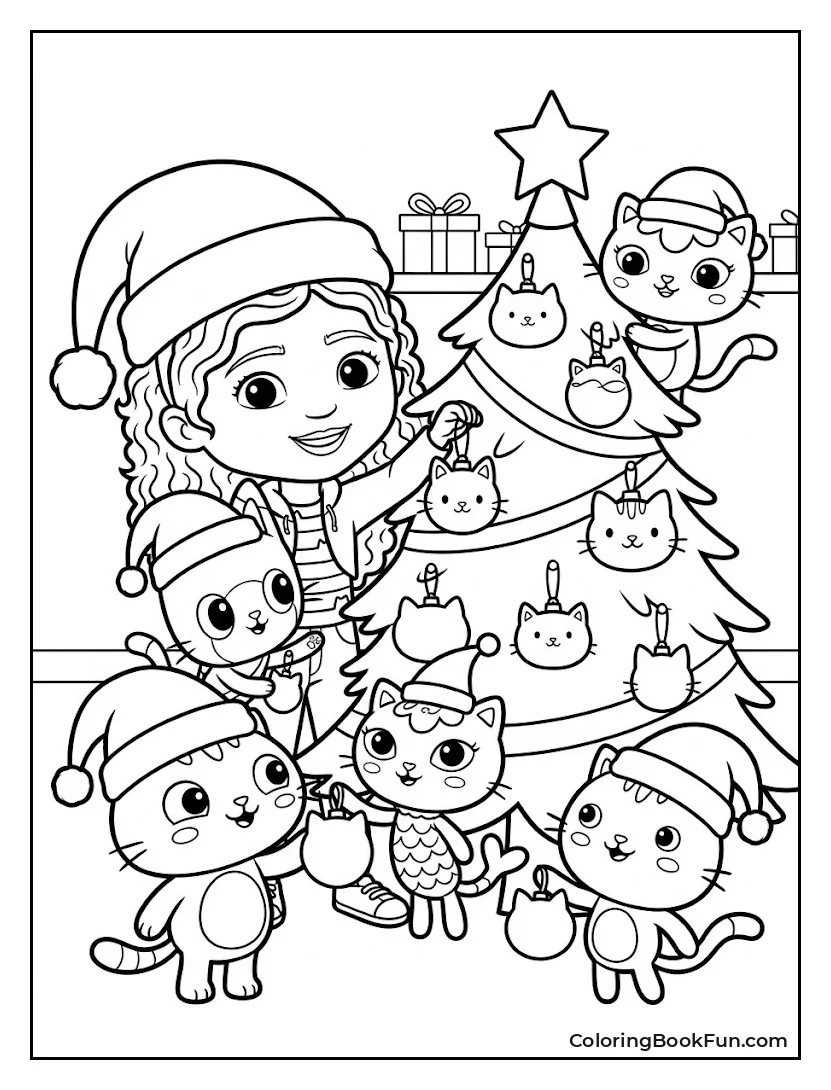 Decorate Christmas Tree with Cat Ornaments