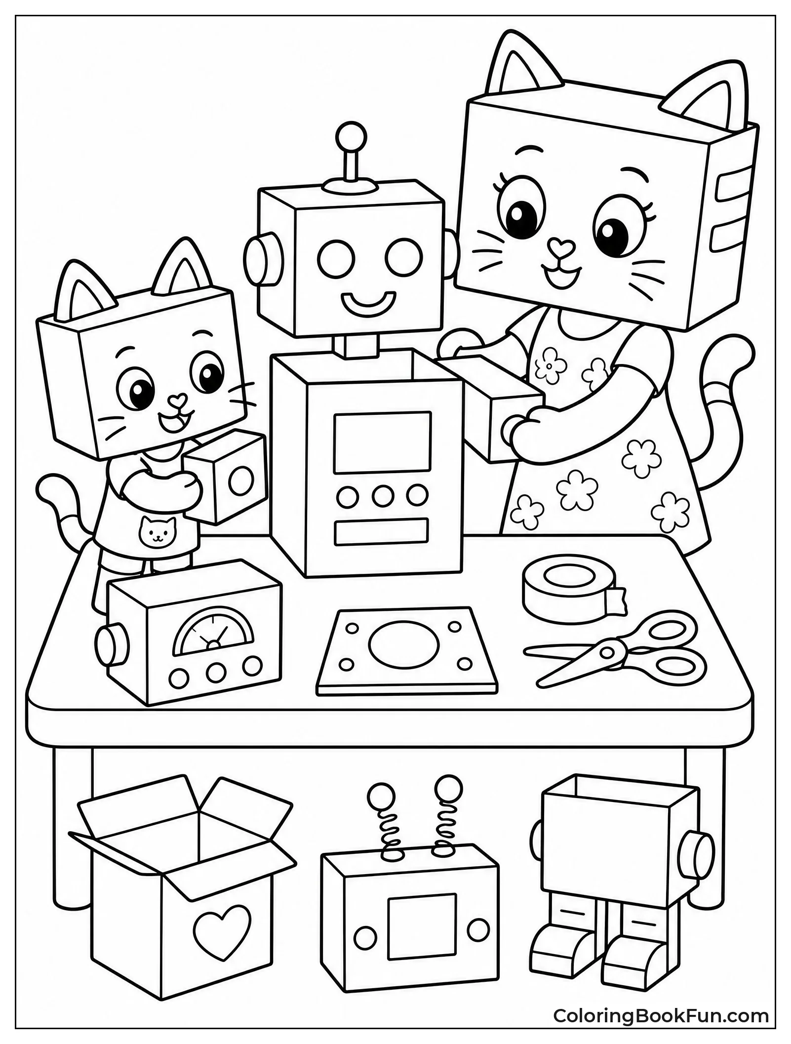Mama Box and Baby Build a Robot