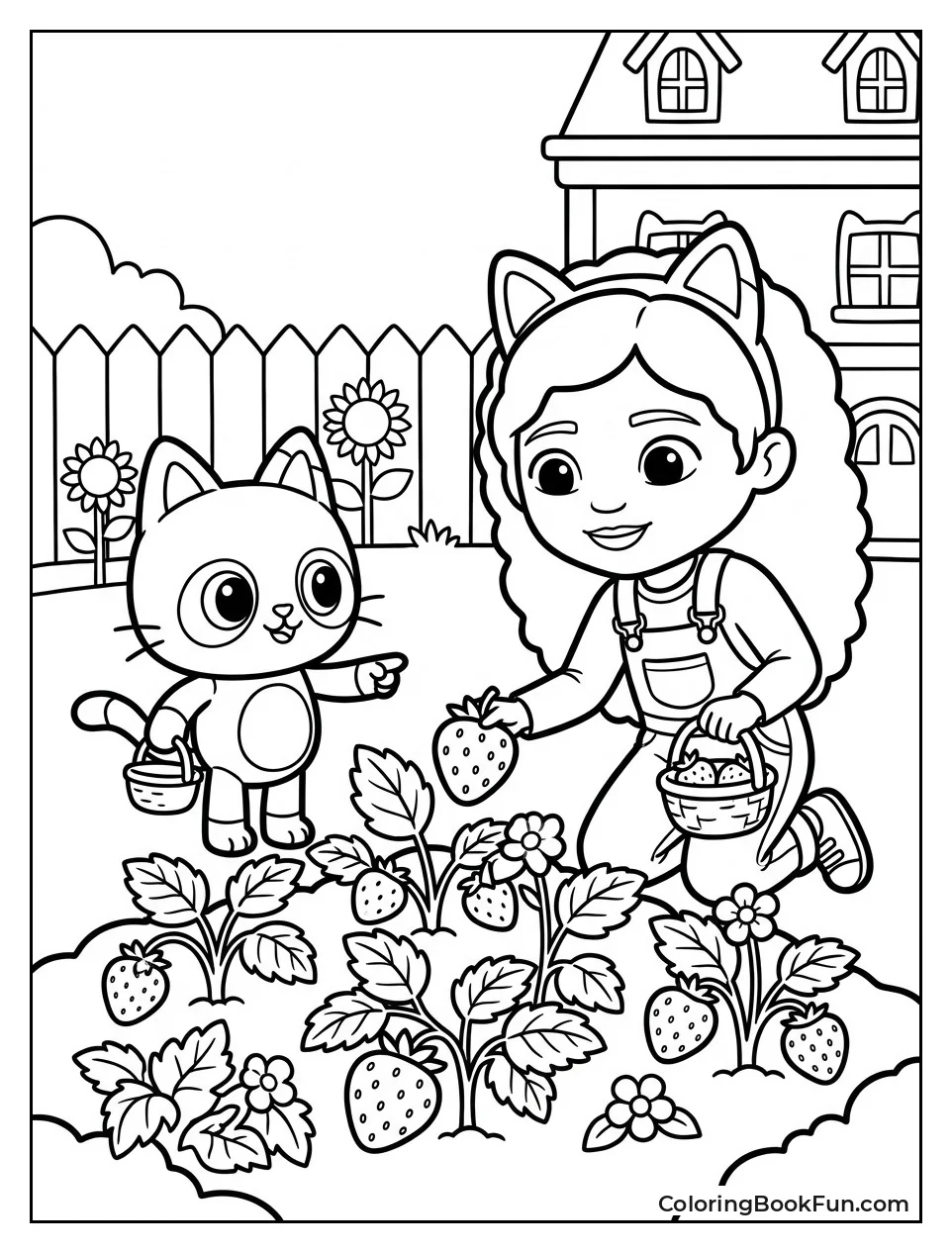 Pandy and Gabby Pick Strawberries