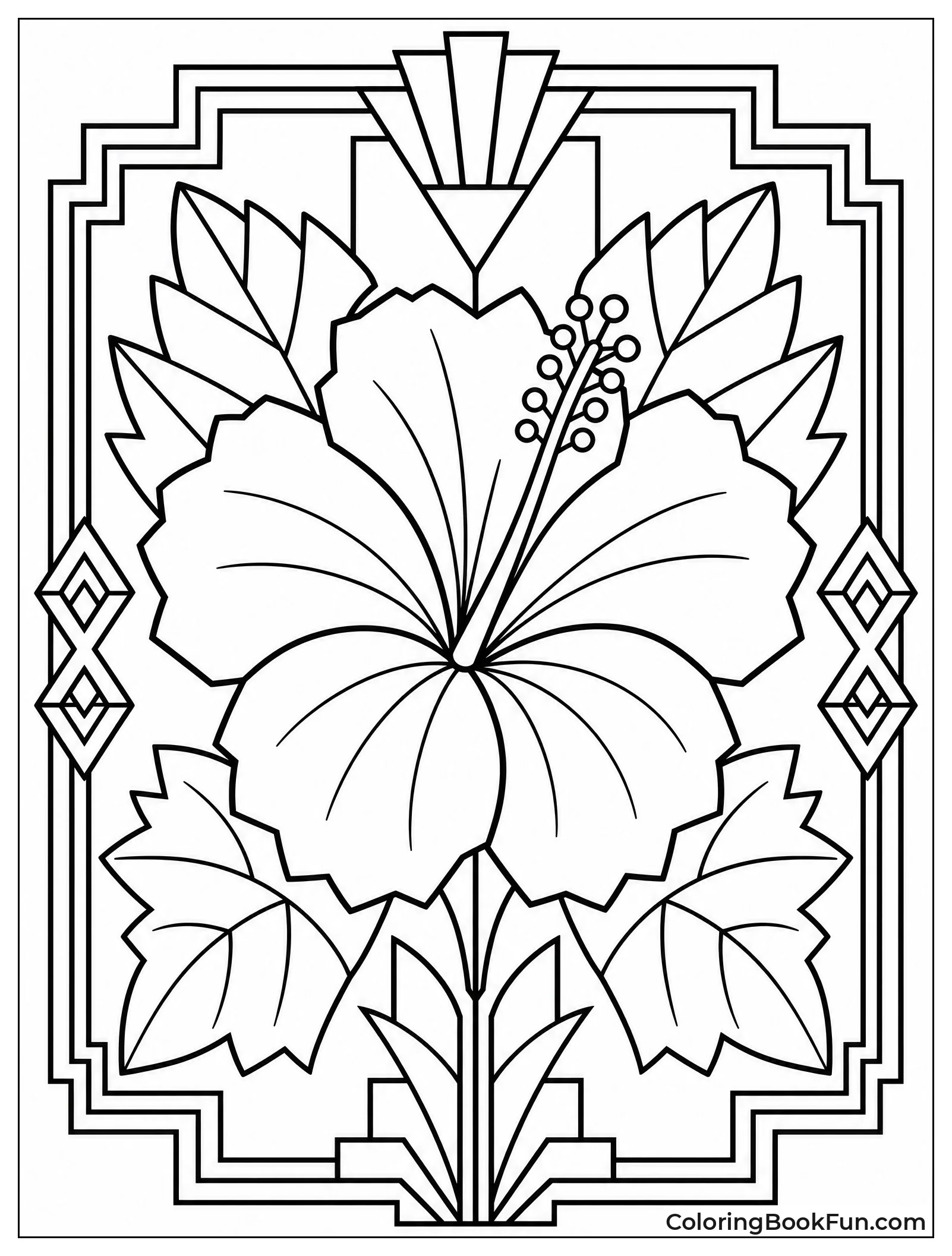 Art Deco Style Hibiscus Design