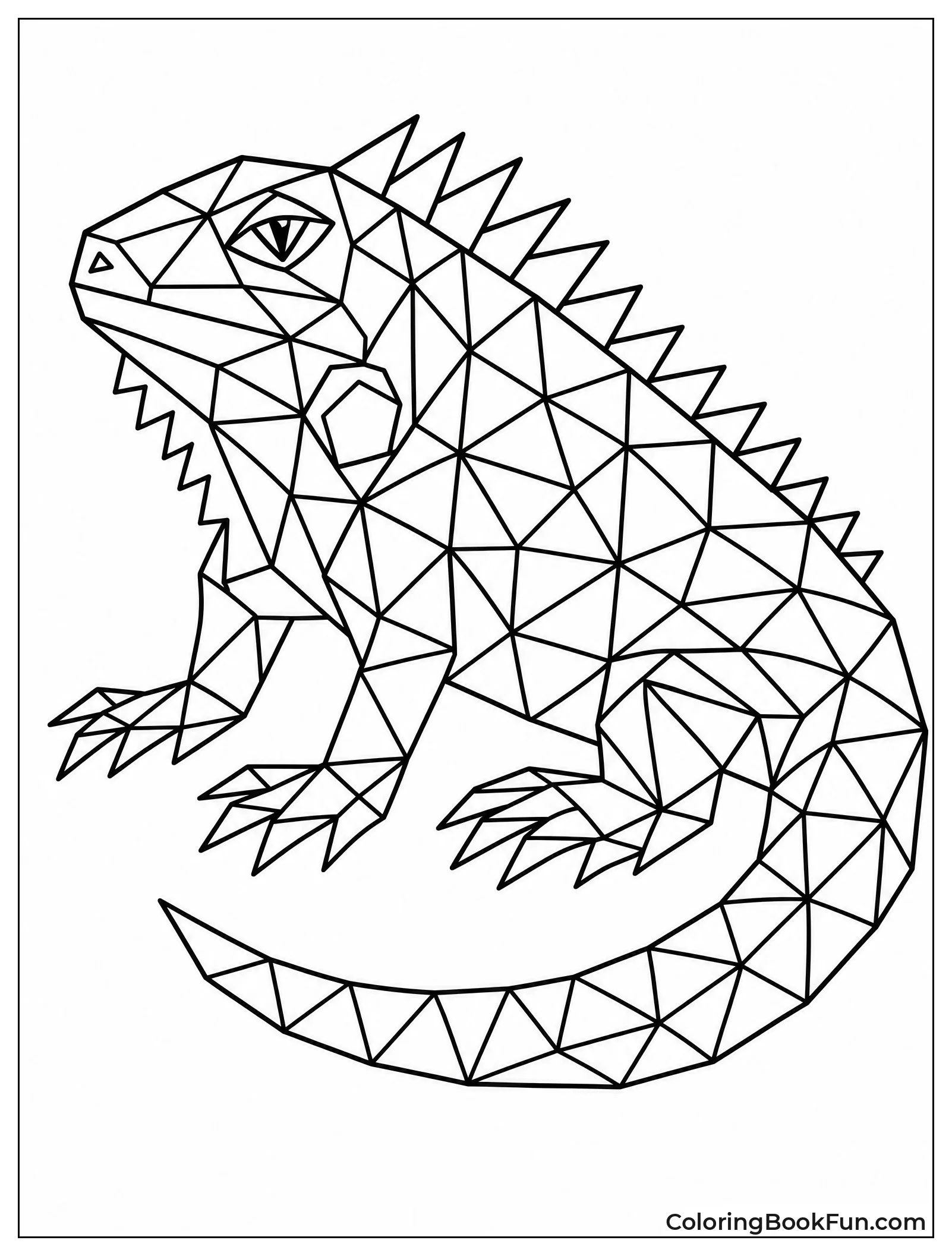 Geometric Iguana Made of Shapes