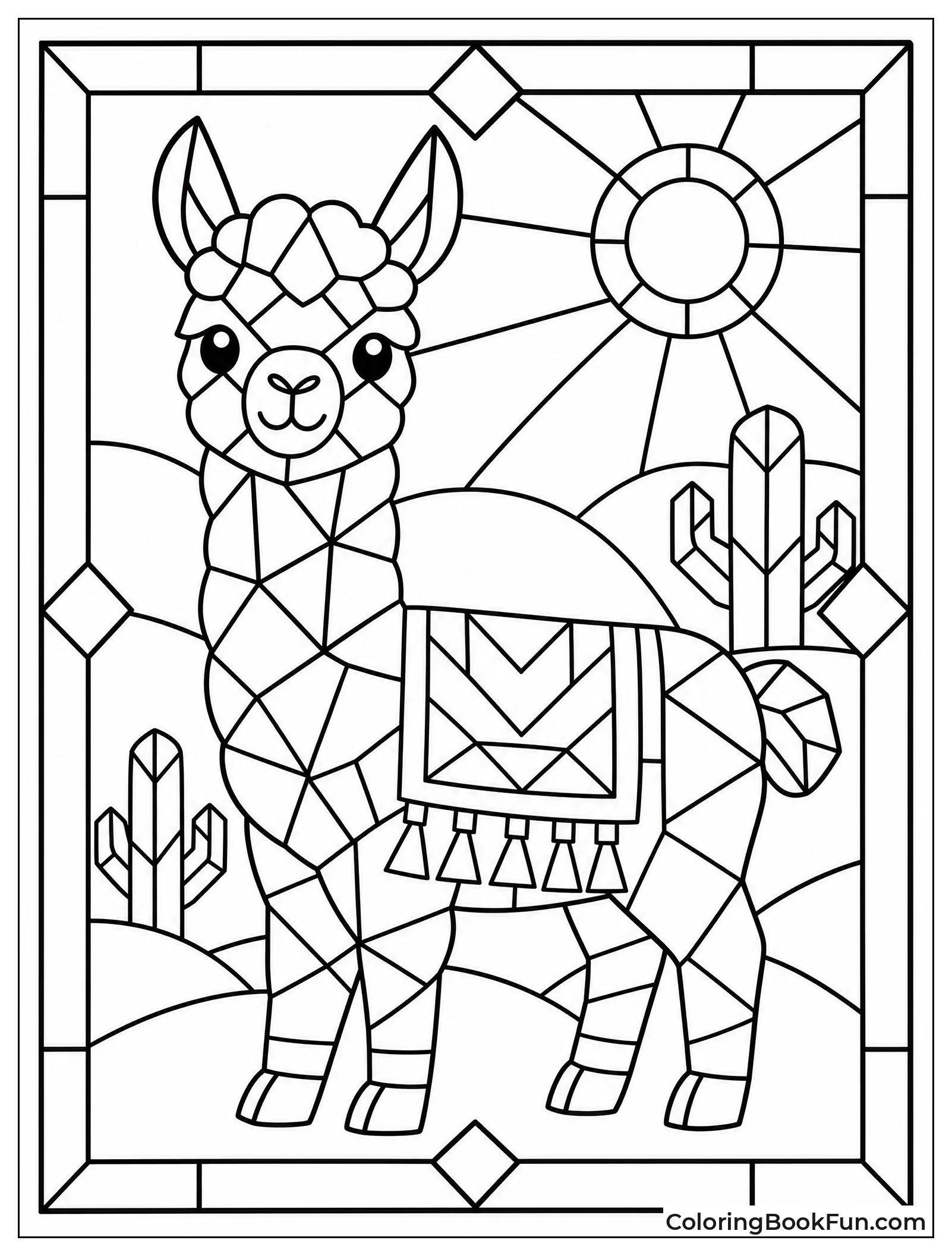 Geometric Llama with Bold Shapes