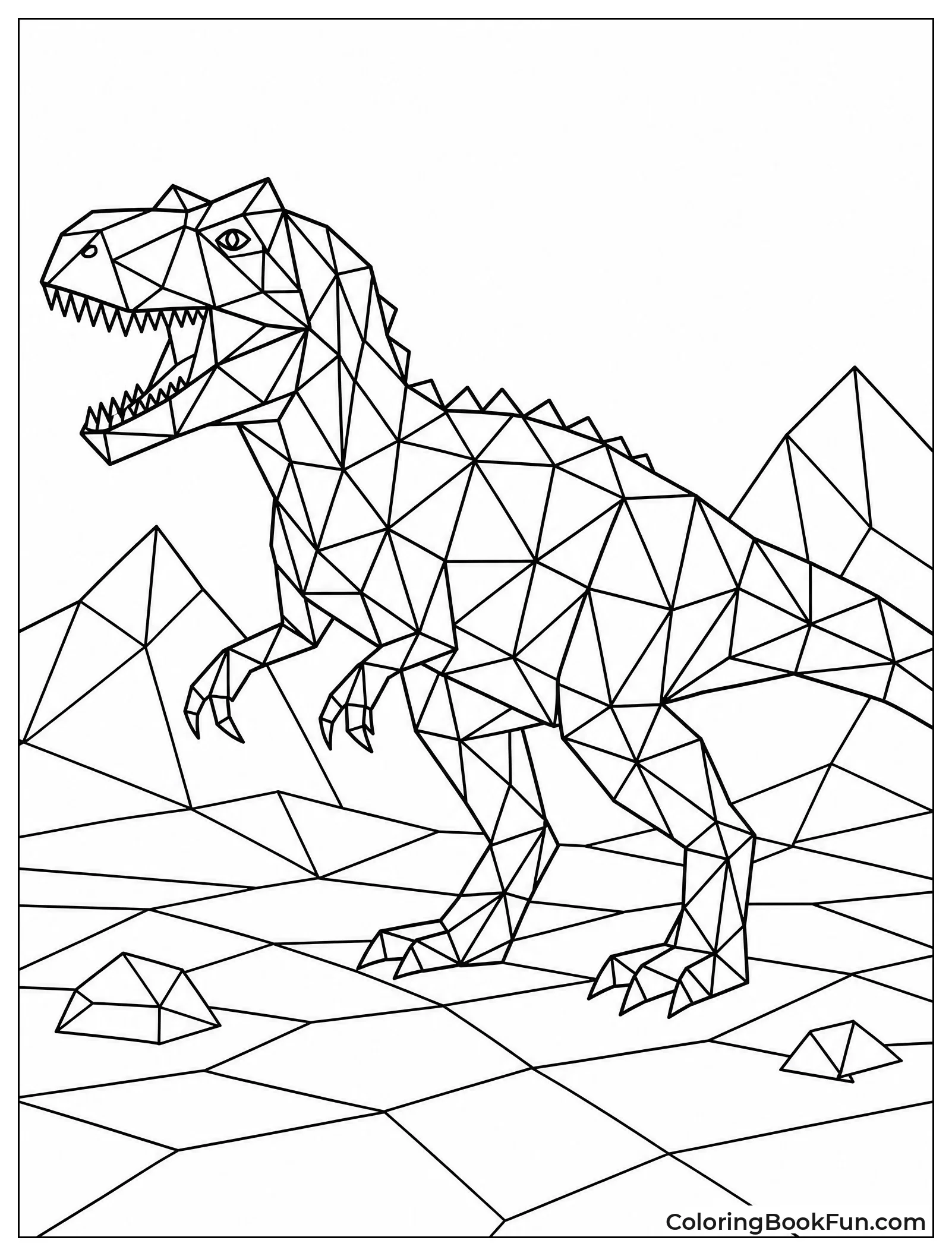 Low Poly Allosaurus with Triangles