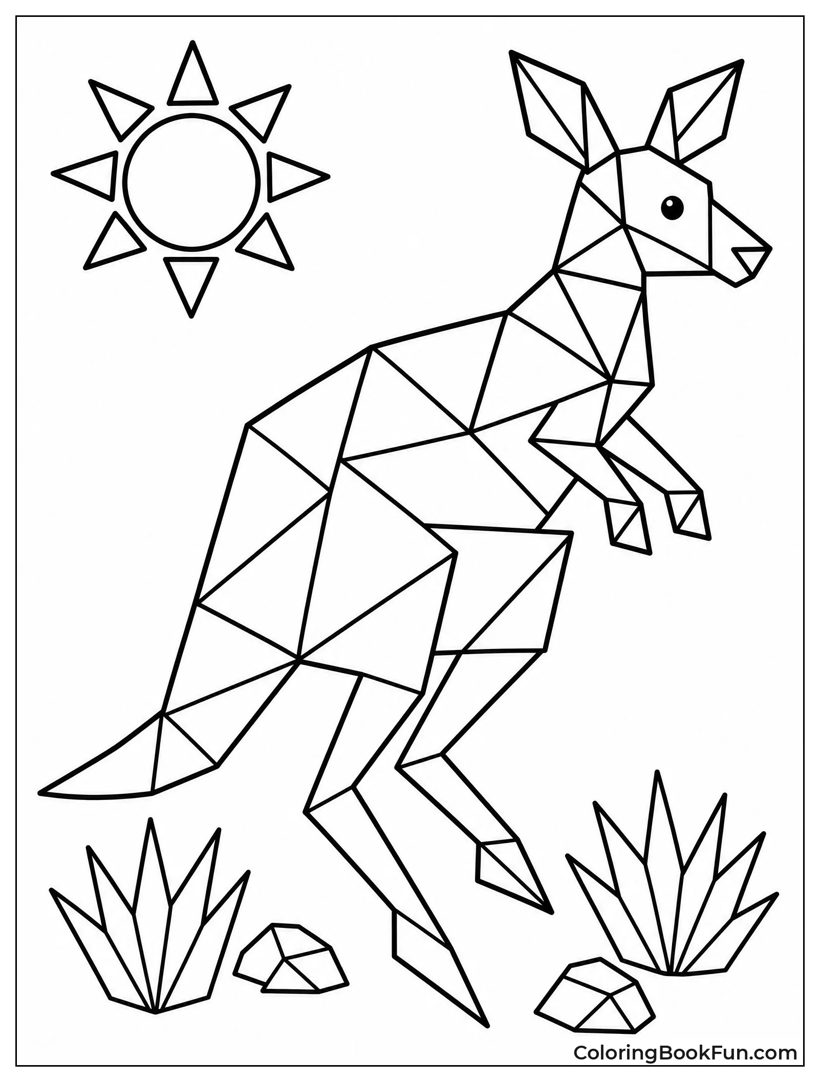 Kangaroo Made of Geometric Shapes