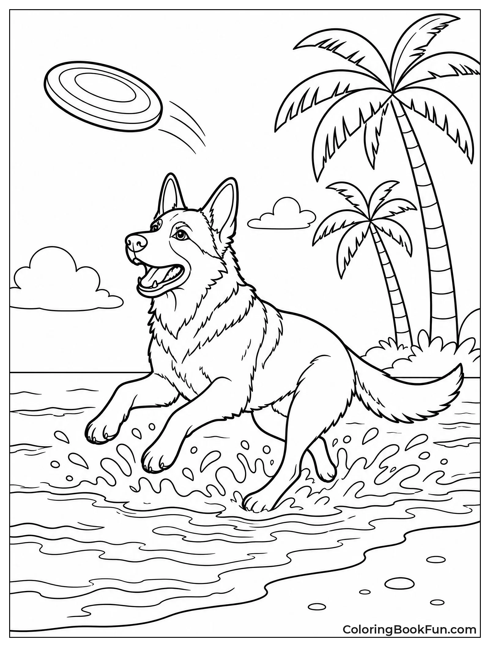 German Shepherd at the Beach