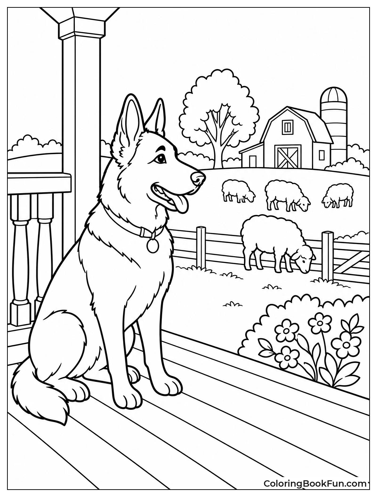 German Shepherd Guarding the Farm