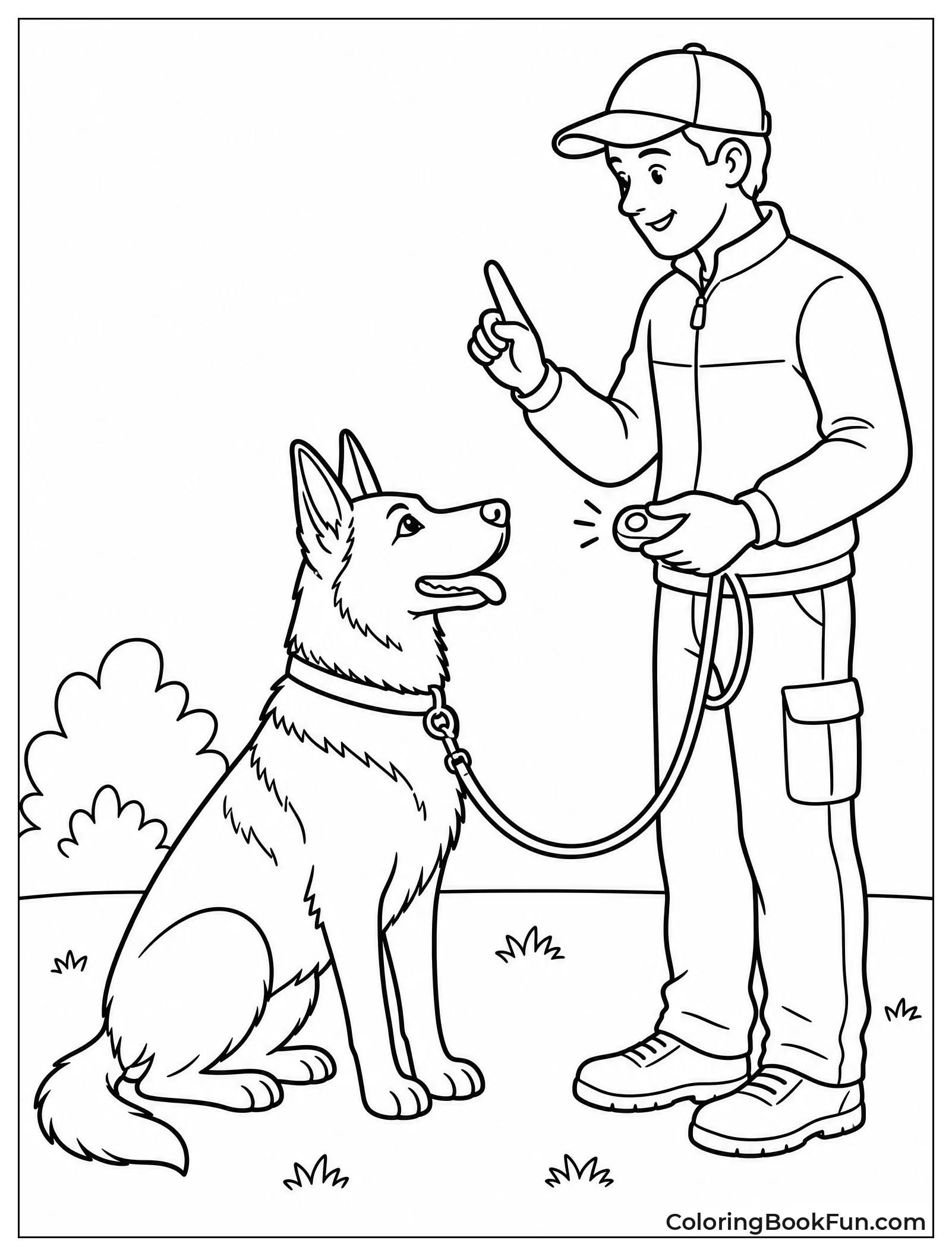 German Shepherd Learning to Stay