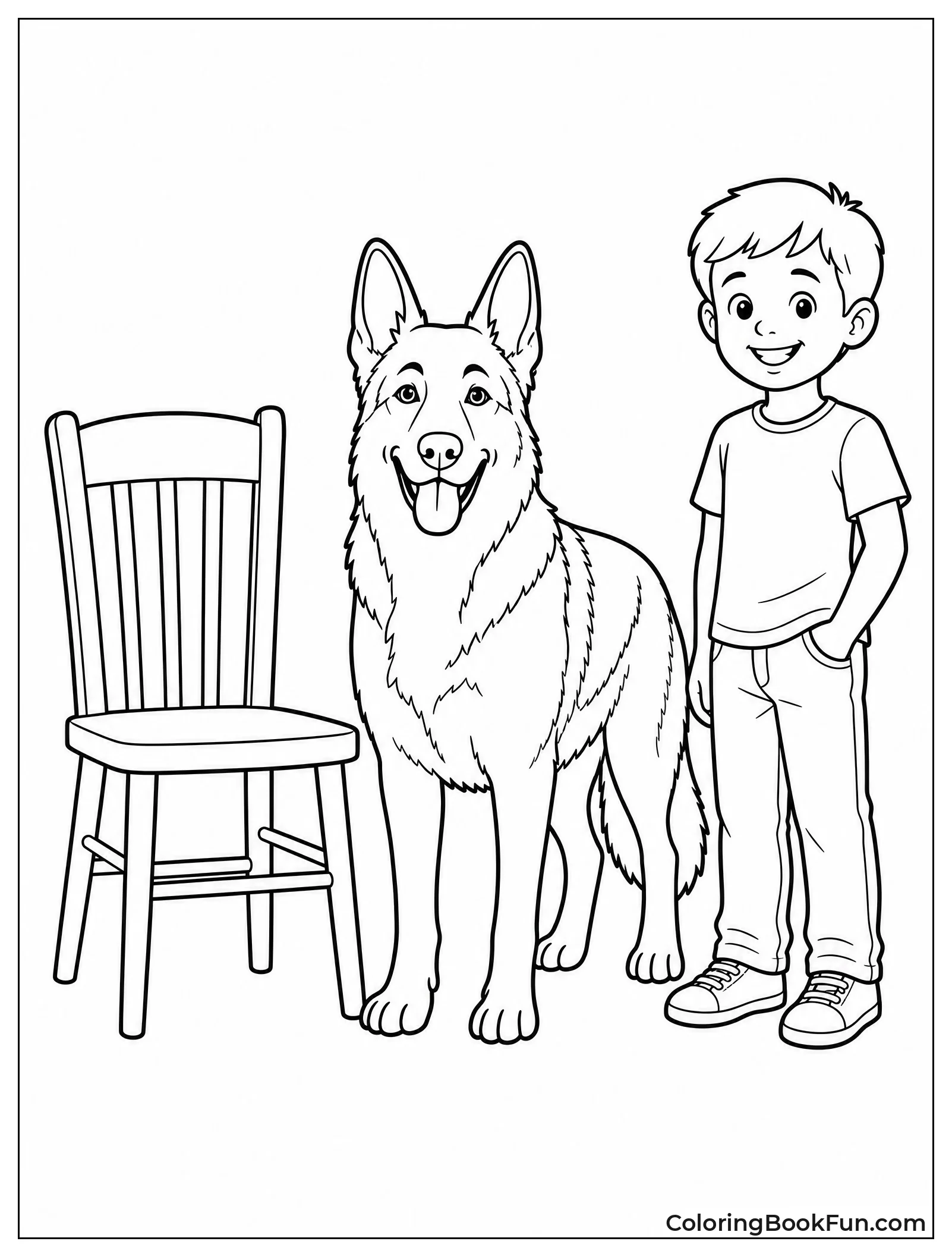German Shepherd Next to Child