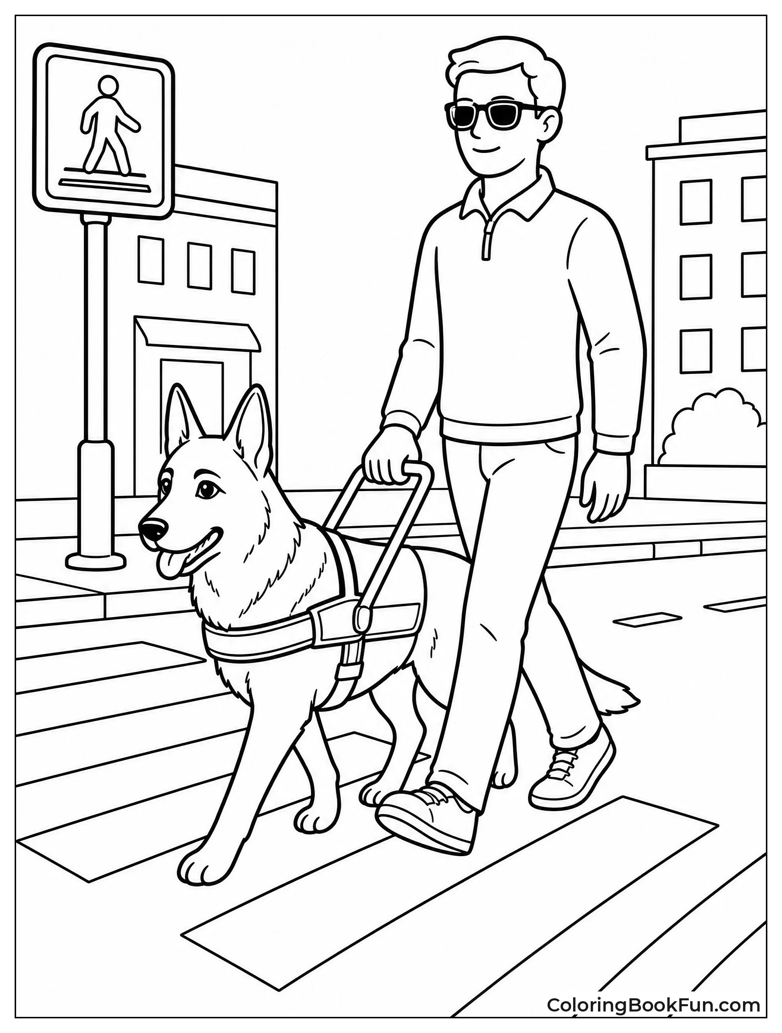 German Shepherd Guiding Its Owner