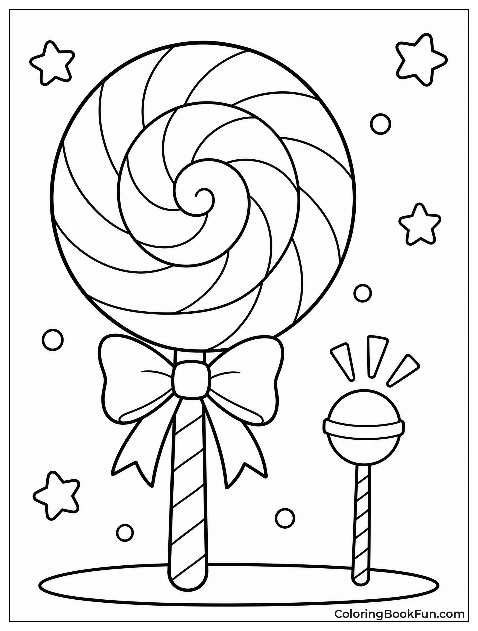 Giant Lollipop Next to a Tiny One