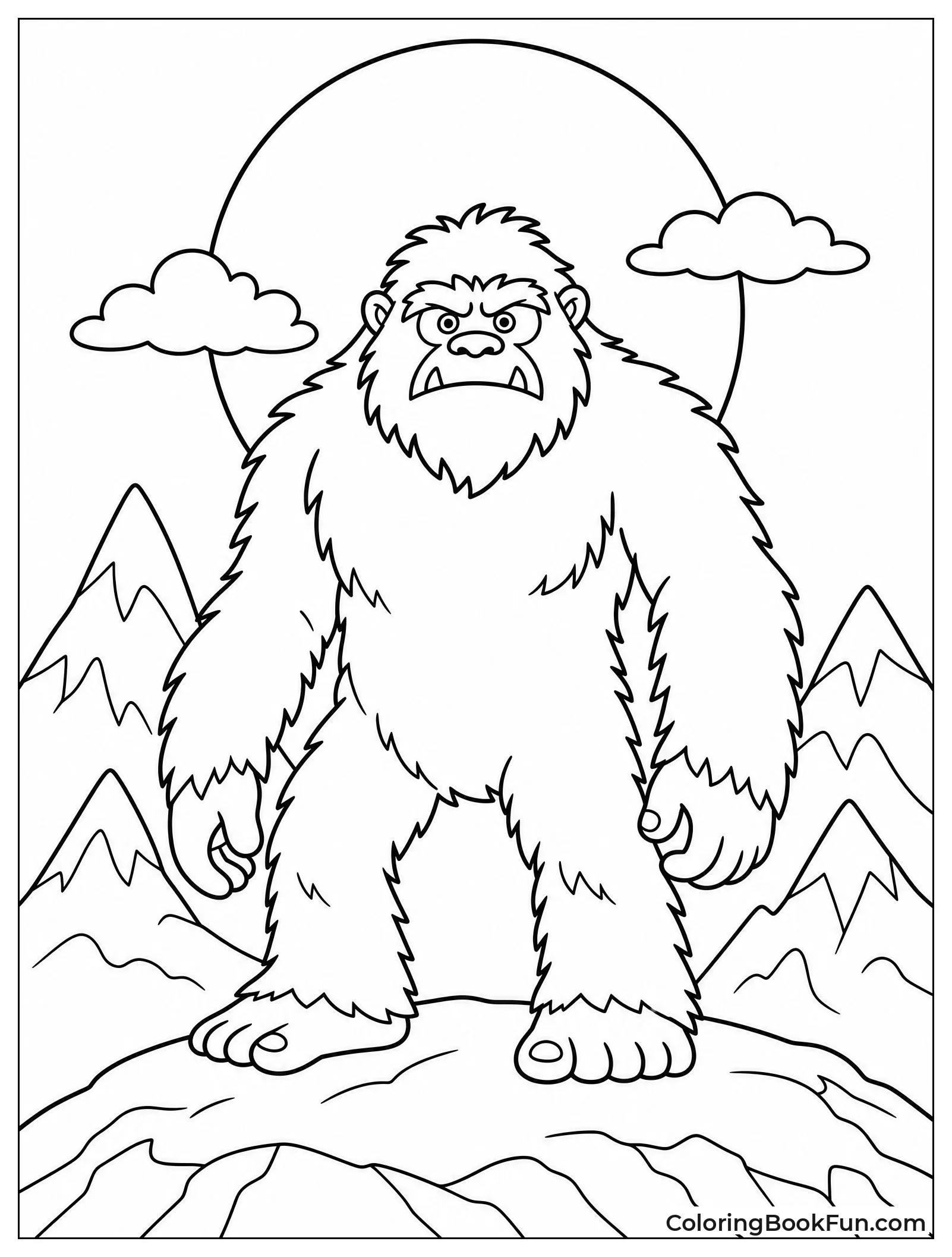 Giant Yeti Silhouette at Night