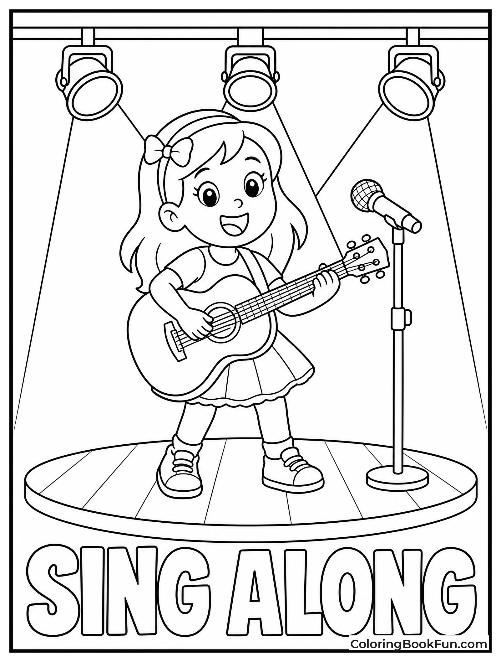 Girl Sings while Playing Guitar