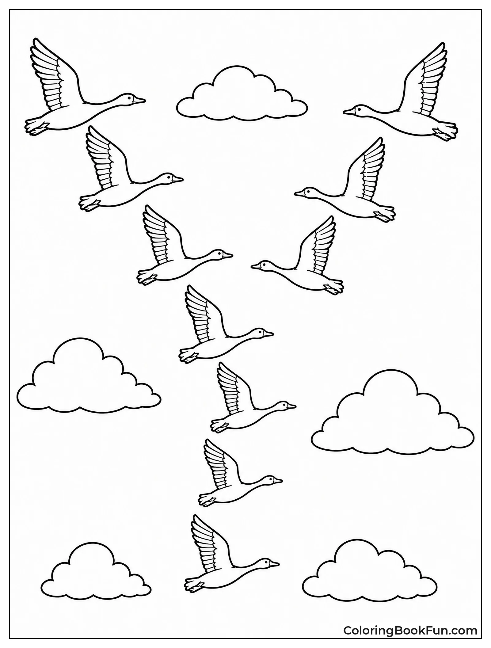 Geese Flying in V Formation