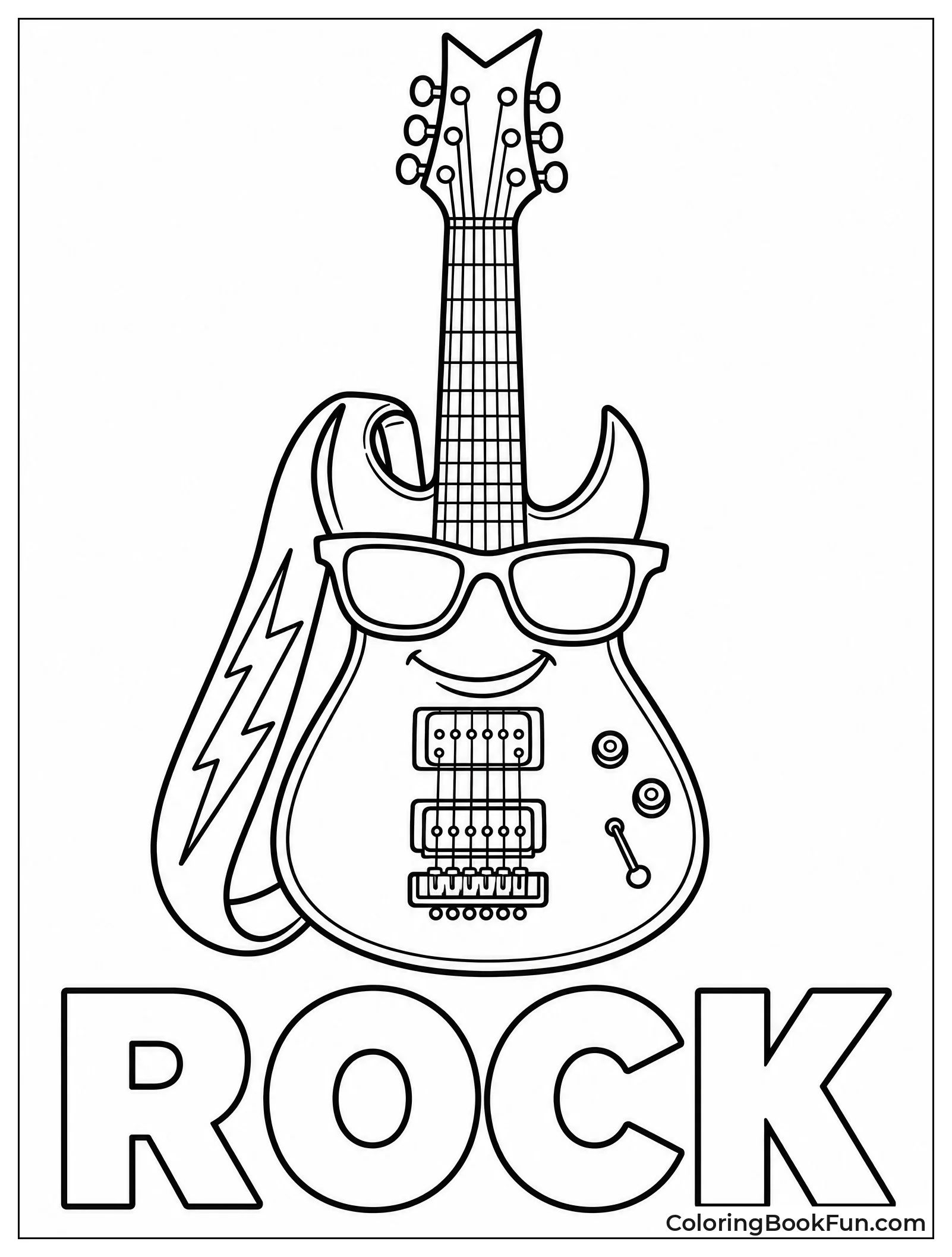 Electric Guitar Wears Cool Shades