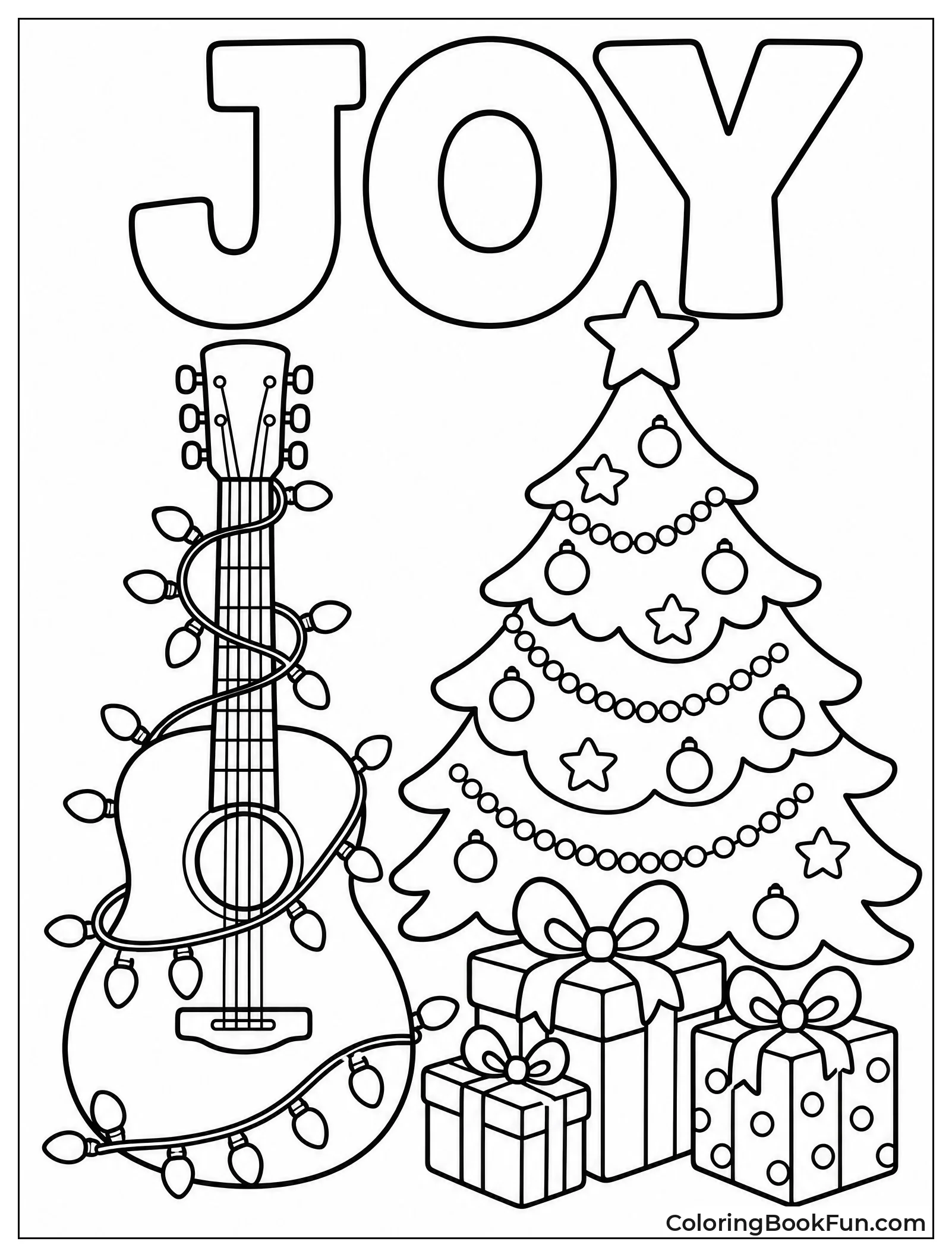 Guitar Glows with Christmas Lights