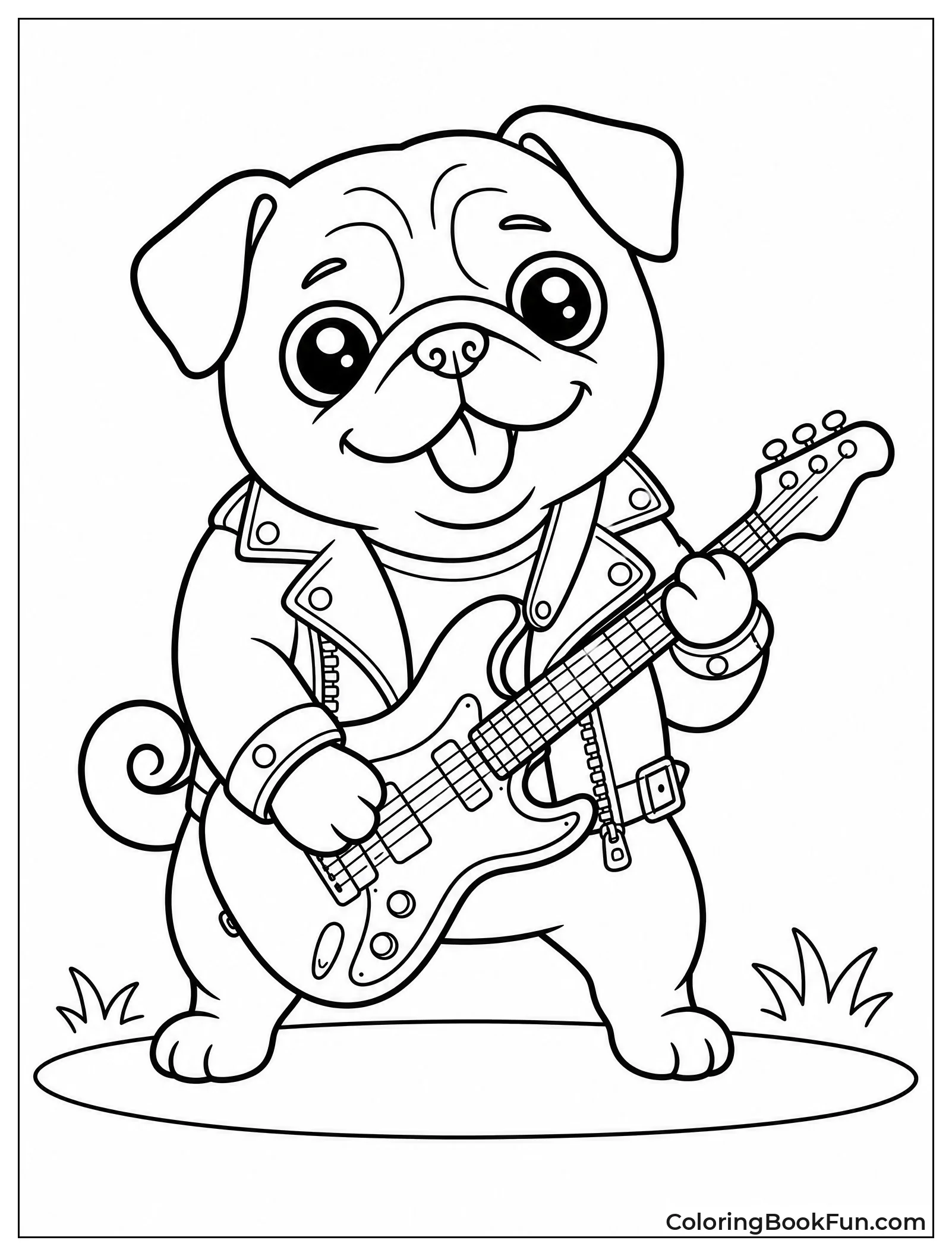 Pug Rocks Tiny Electric Guitar