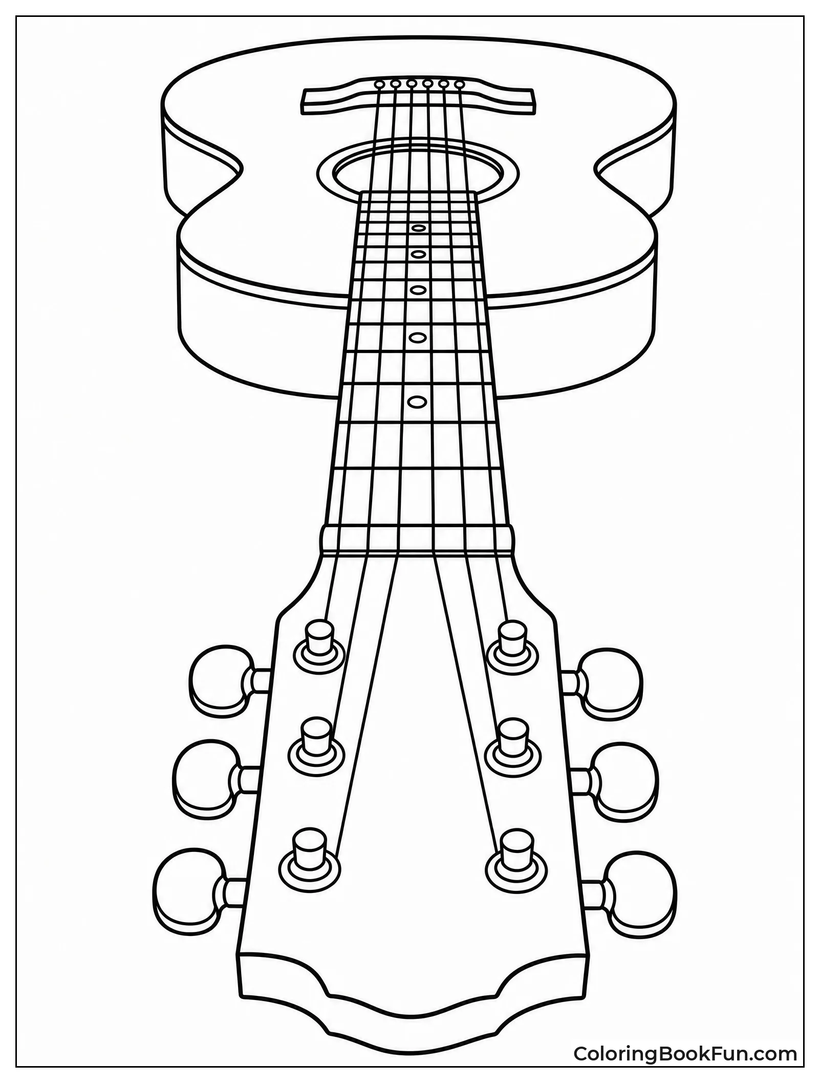 Close View down Guitar Neck