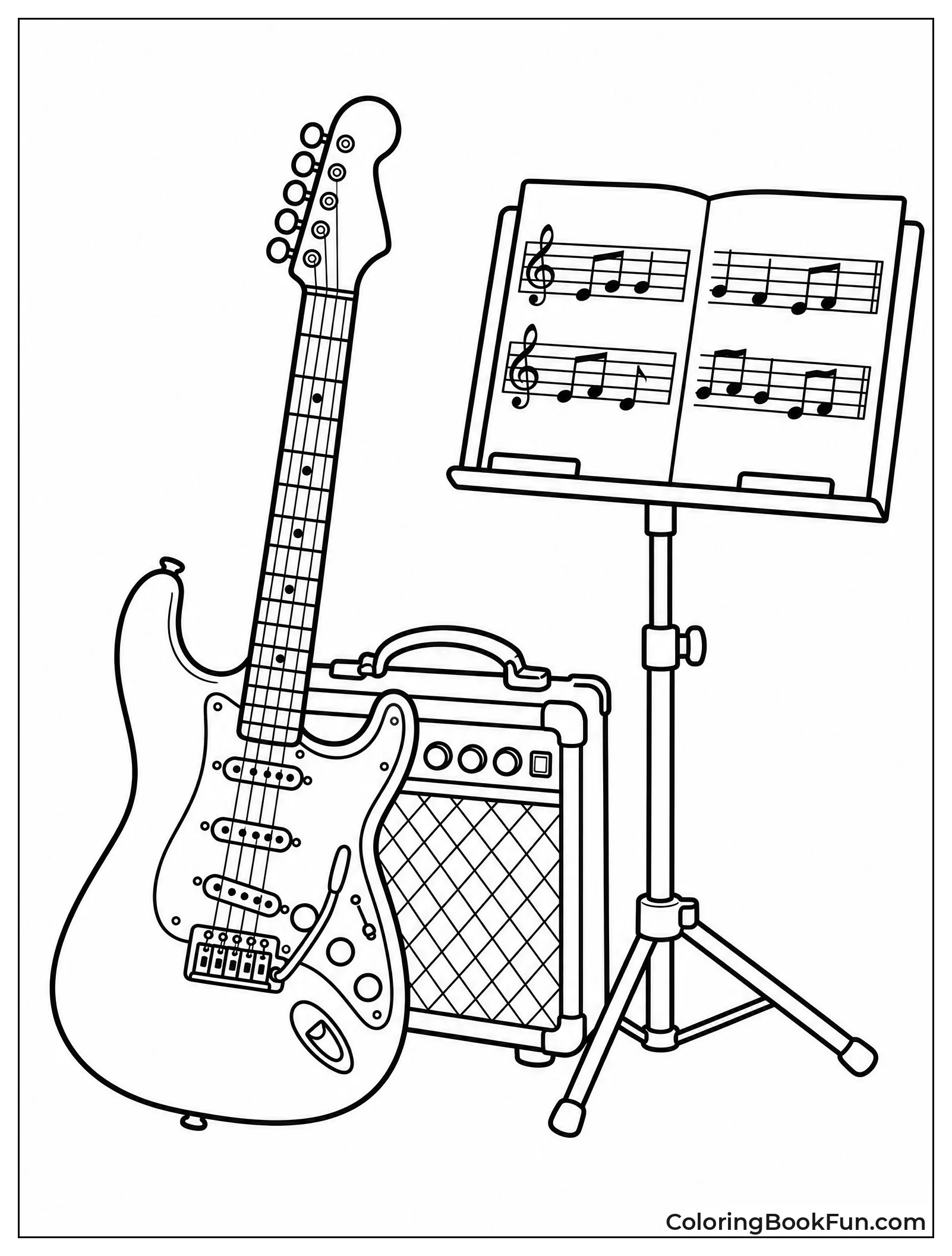 Guitar Leans against Small Amp